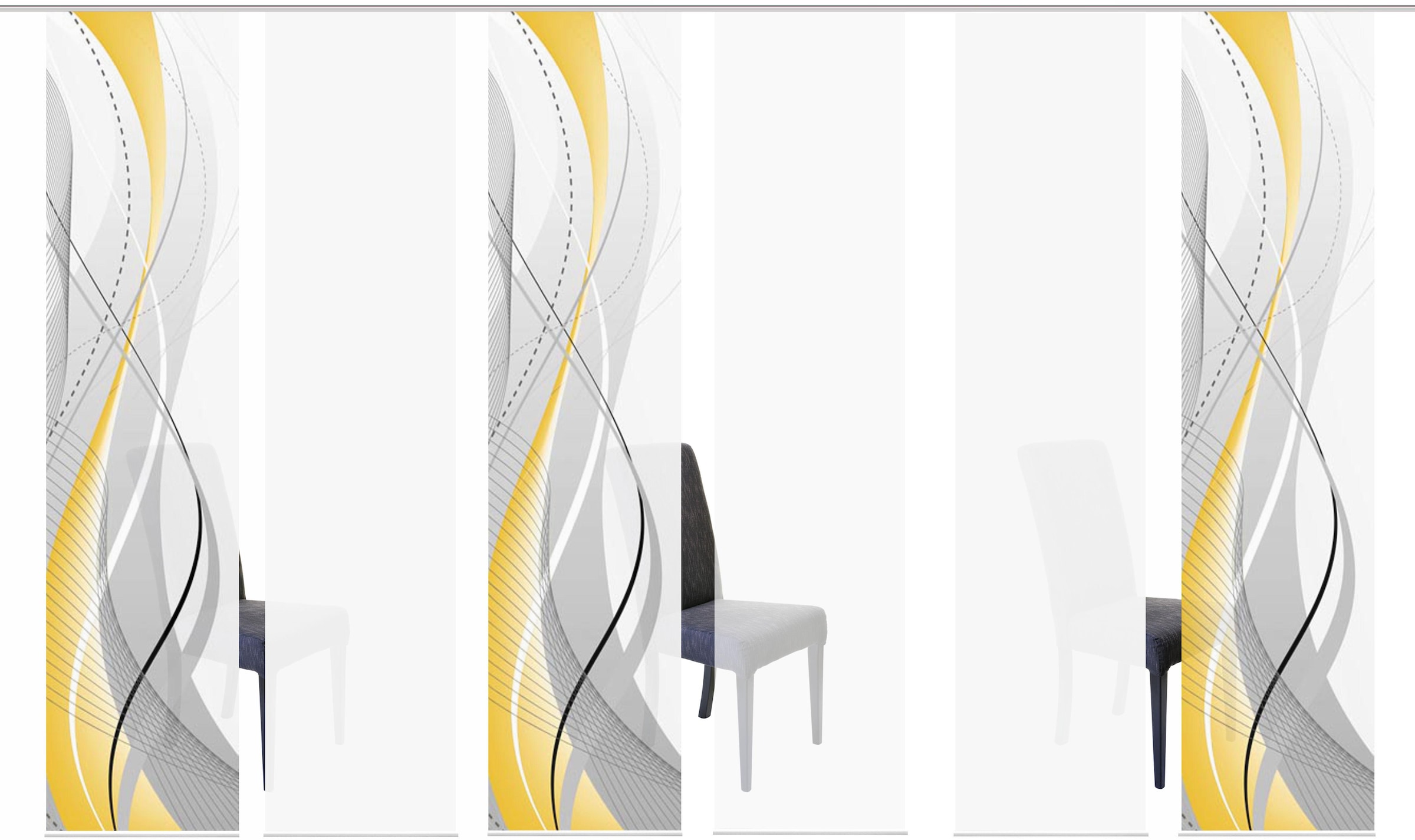 HOME WOHNIDEEN Schiebegardine »CARLISLE 6ER SET« Paneelwagen 6 Stk. tlg. HxB: 245x60