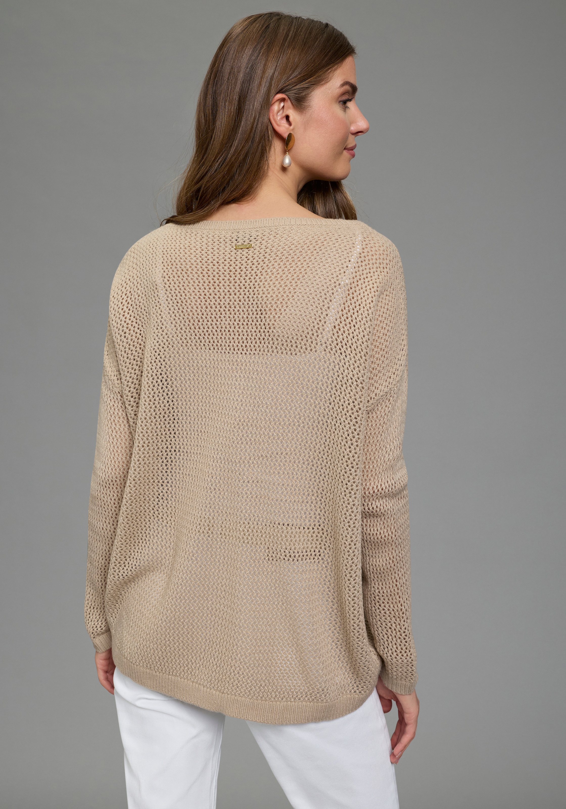 Laura Scott Pull en tricot aus modernem Lochstrick mit Sternmuster