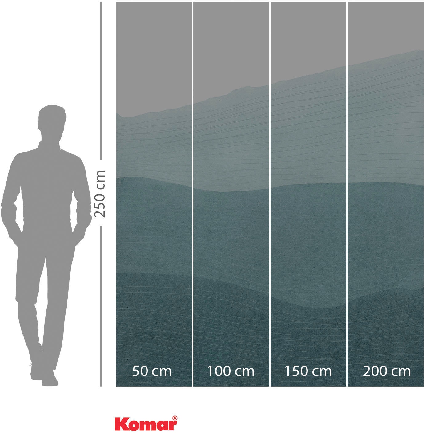 Komar Papier peint intissé »Digitaldruck Vlies -  Mild Mounds - Grösse 200 x 250 cm« imprimé Wohnzimmer, Schlafzimmer