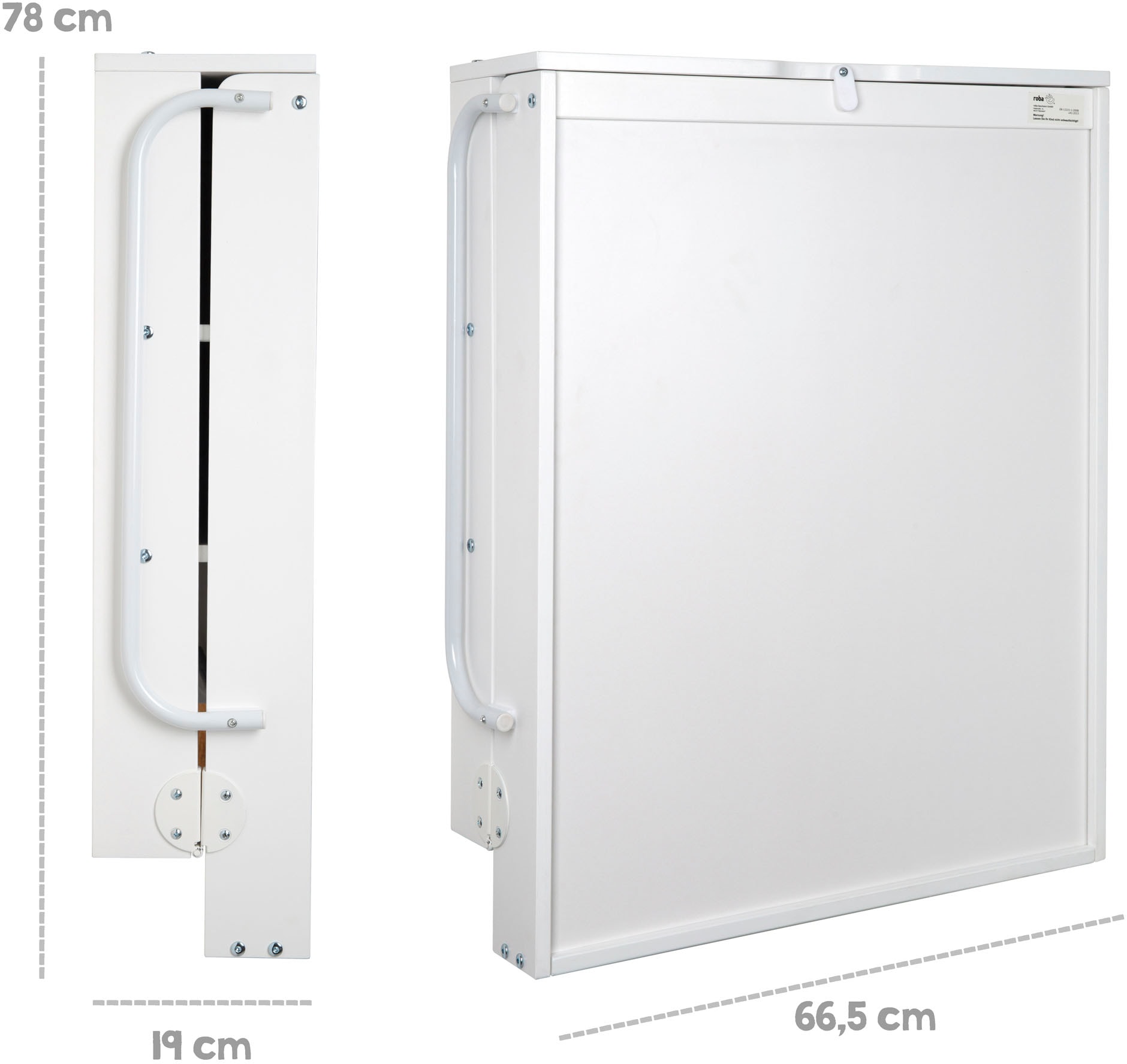 roba® Étagère à langer »Wandwickelregal klappbar, inkl. Wickelunterlage Vogeltanz« bis 15 kilos zur Montage an die Wand 67 cm