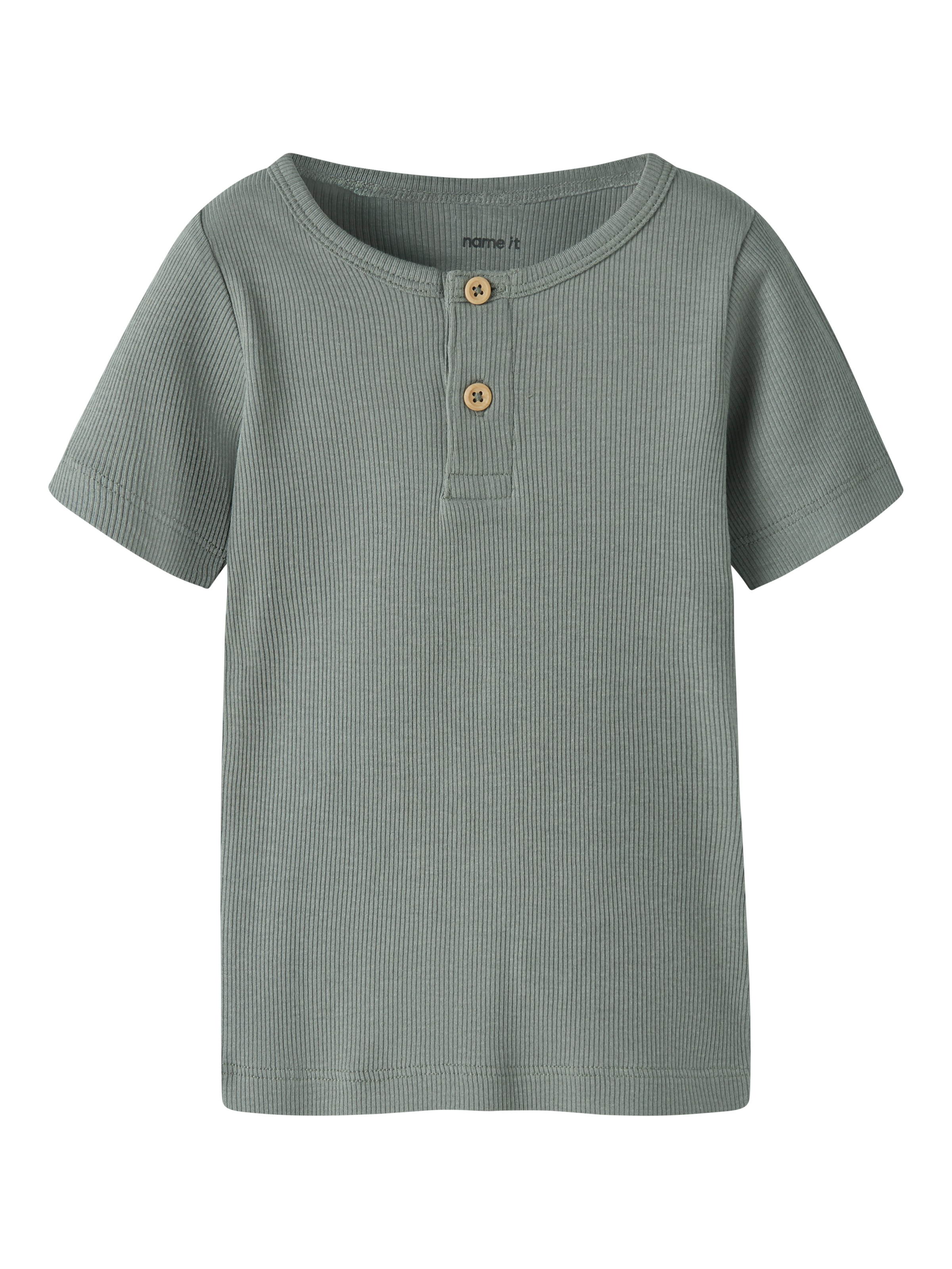 Name It T-shirt à manches courtes »NMMKAB TOP NOOS« Baumwollmischung, kurze Knopfleiste