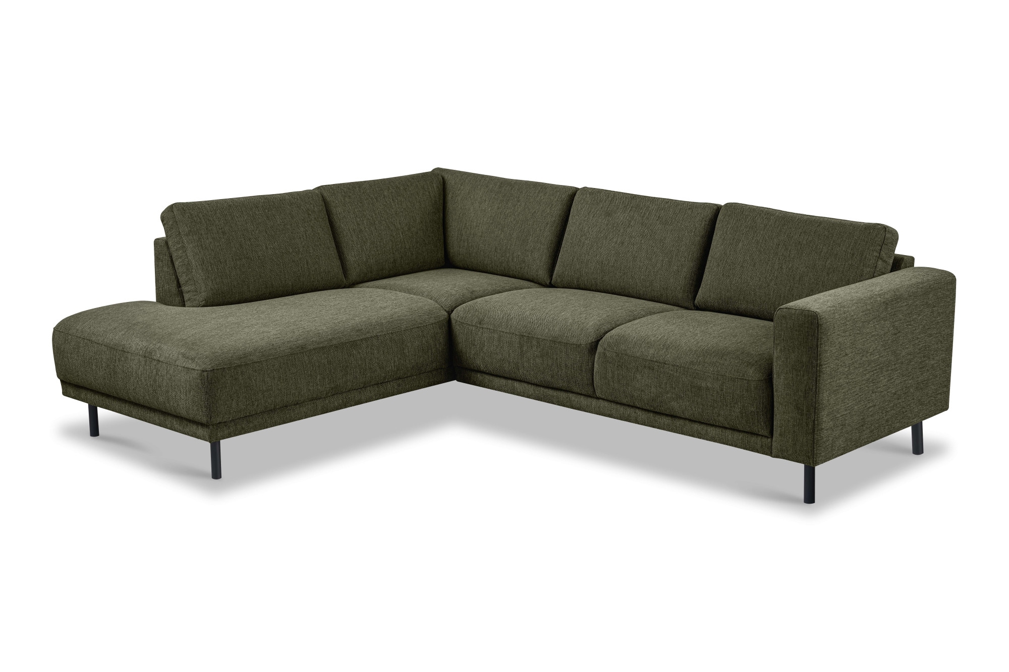 GOODproduct Canapé d'angle »Sveeva, L-Form, B.240 cm, schwarze Metallfüsse« tissu tissé durable, avec suspension ondulée, plusieurs couleurs