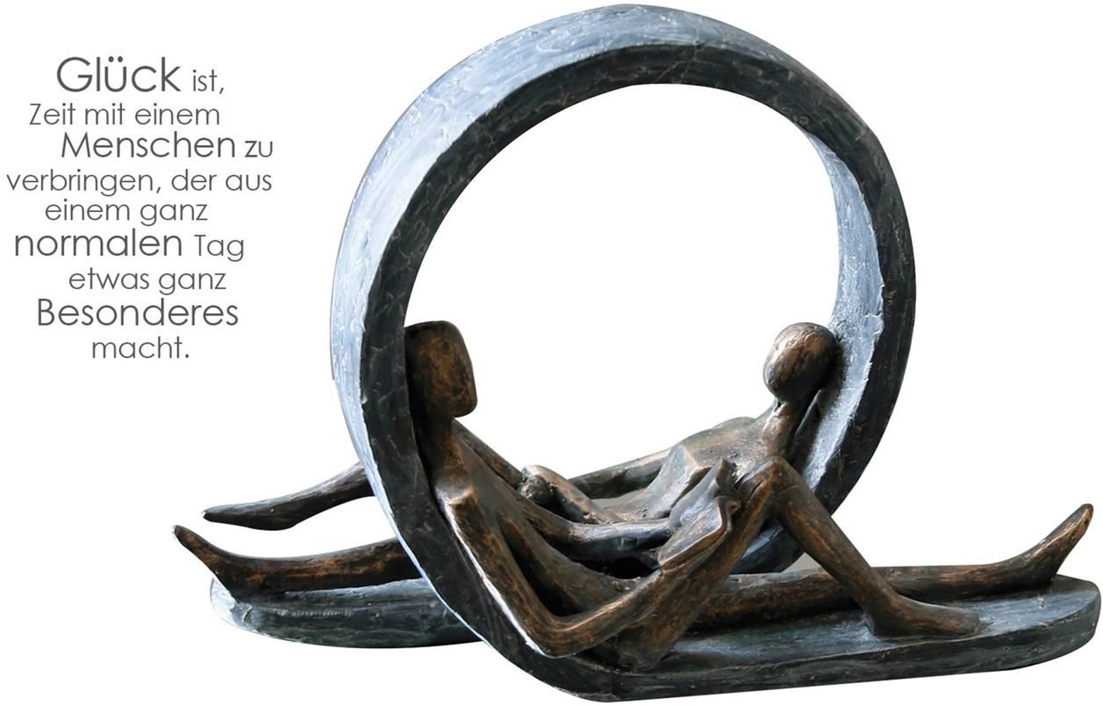 Casablanca by Gilde Figurine de décoration »Skulptur Auszeit« objet décoratif, hauteur 22 cm, avec pendentif inscription, salon