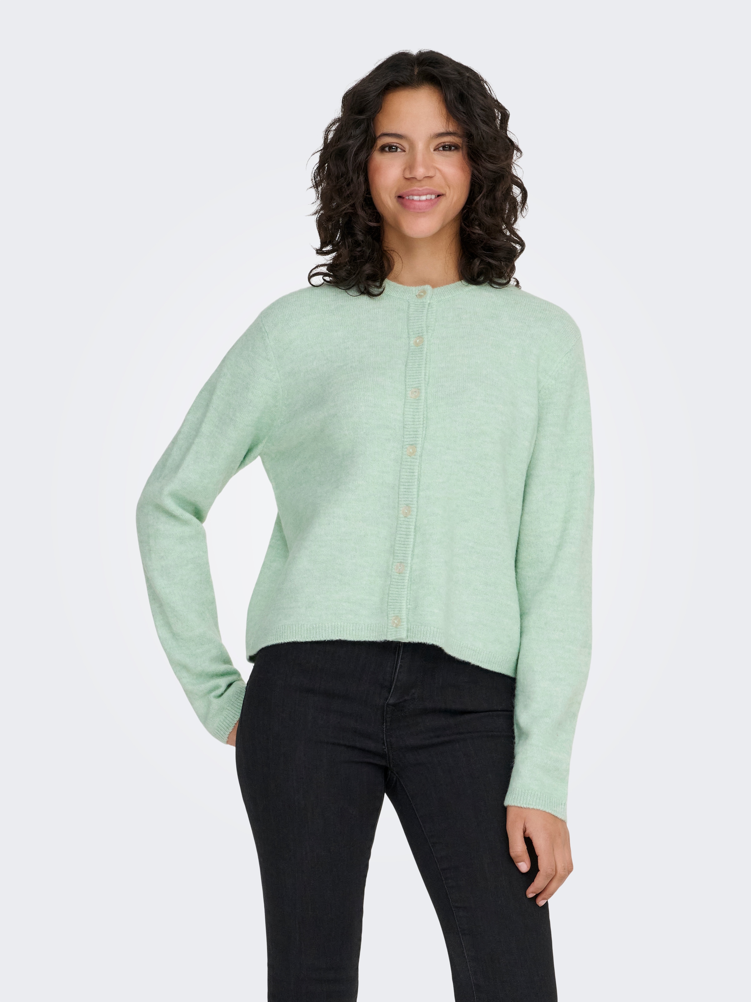 ONLY Veste en tricot »ONLSIMONI L/S O-NECK CARDIGAN KNT NOOS« mélange de matières, coupe décontractée