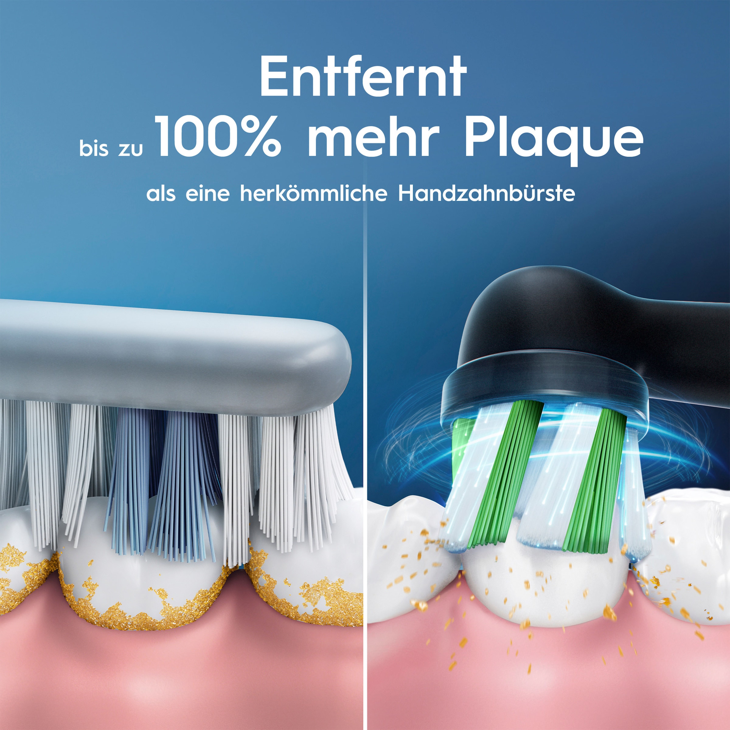 Oral-B Brosse à dents électrique »Oral-B Vitality Pro« 2 cuis Aufsteckbürsten 3 modes de nettoyage pour soins dentaires, design par Braun, noir/lilas