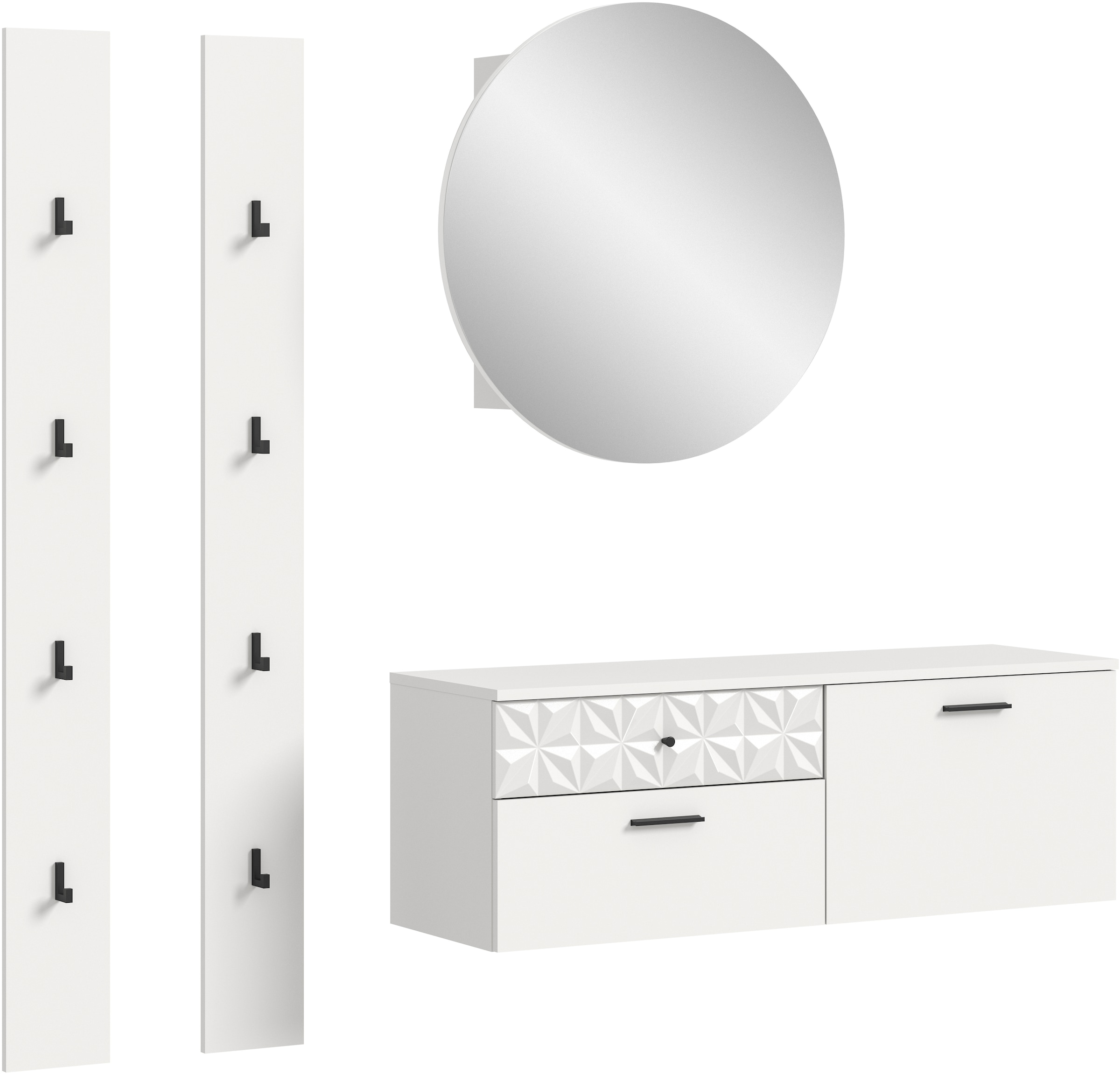 Home affaire Garderoben-Set »VICENZA, 4-tlg., mit foraler Ornamentabsetzung in der Front« 4 Stk. tlg.