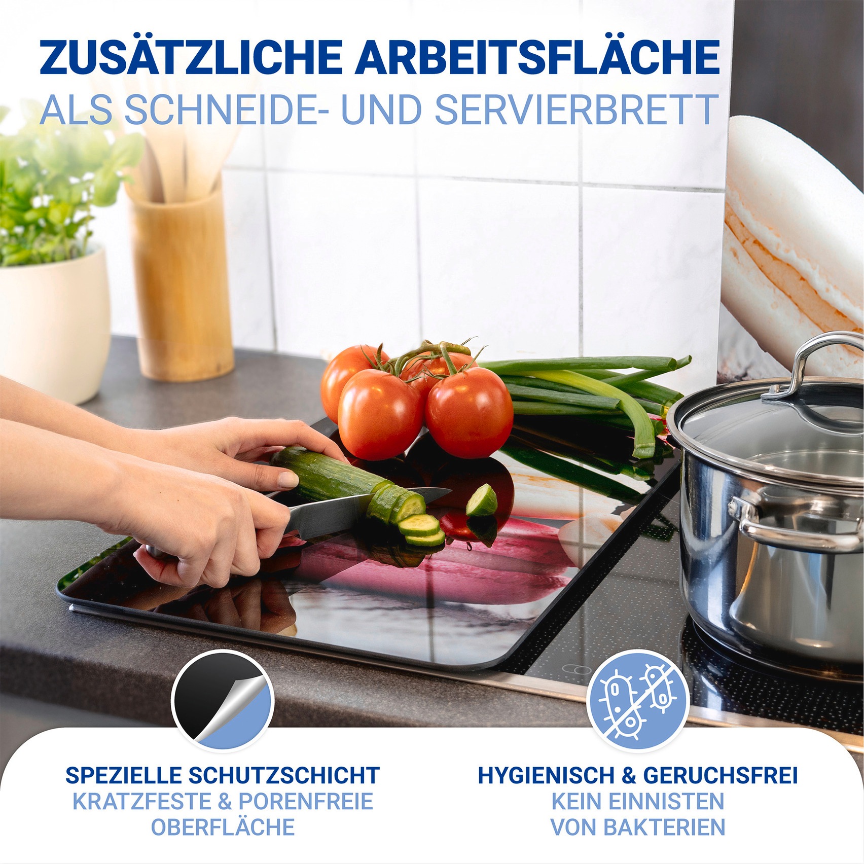 WENKO Herd-Abdeckplatte »Universal Modell Macarons« Herdabdeckung für alle Herdarten, kratzfest, mit rutschfesten Füssen