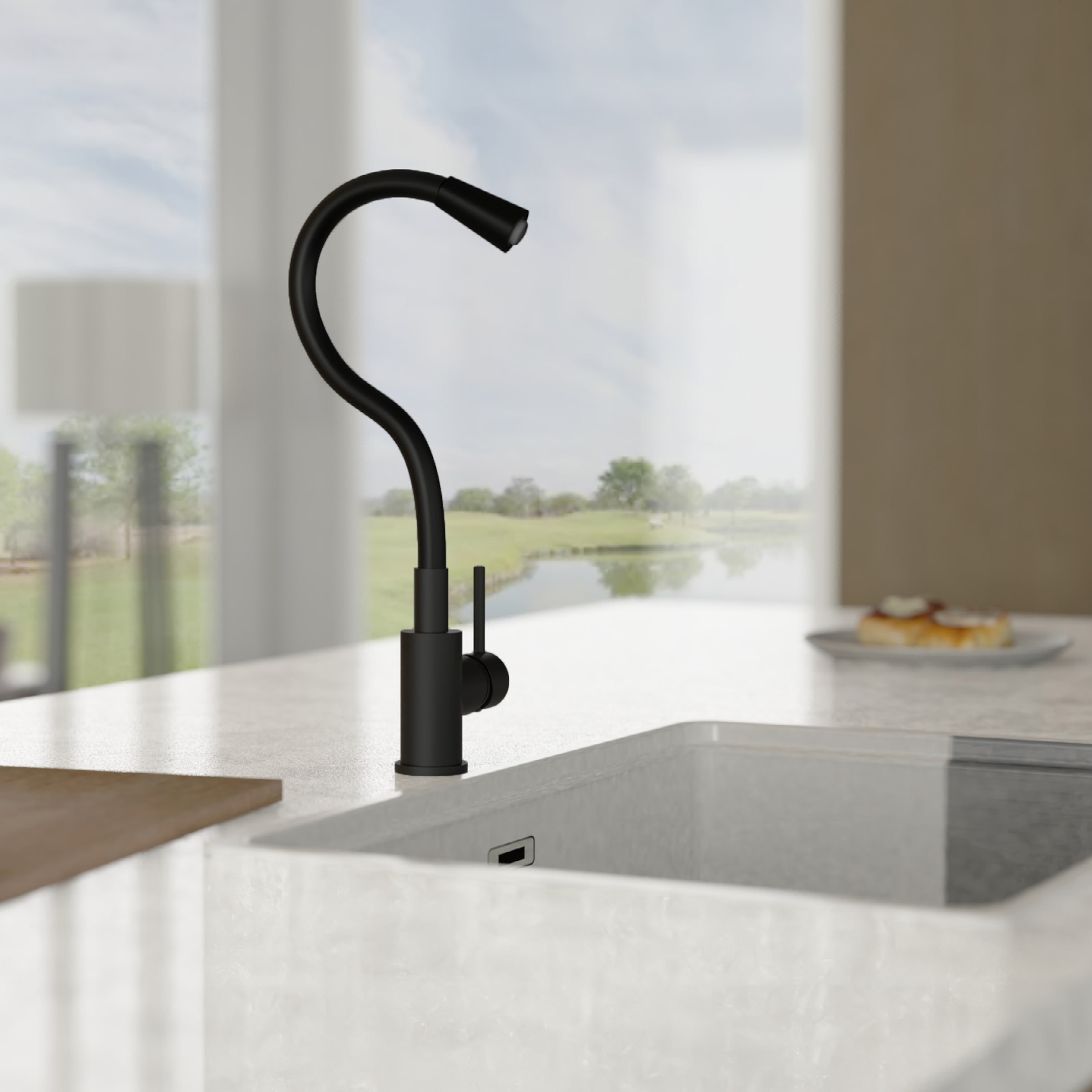 welltime Robinetterie de cuisine »TEXAS« robinet raccord central, pivotant à 360°, bec flexible