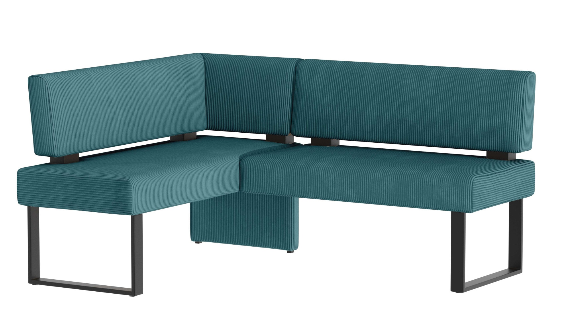 GOODproduct Ensemble de bancs d'angle »Oliver« Ensemble, 4 pièces, 4 cuis tlg. banquette d'angle avec suspension ondulée sous l'assise, table en chêne massif