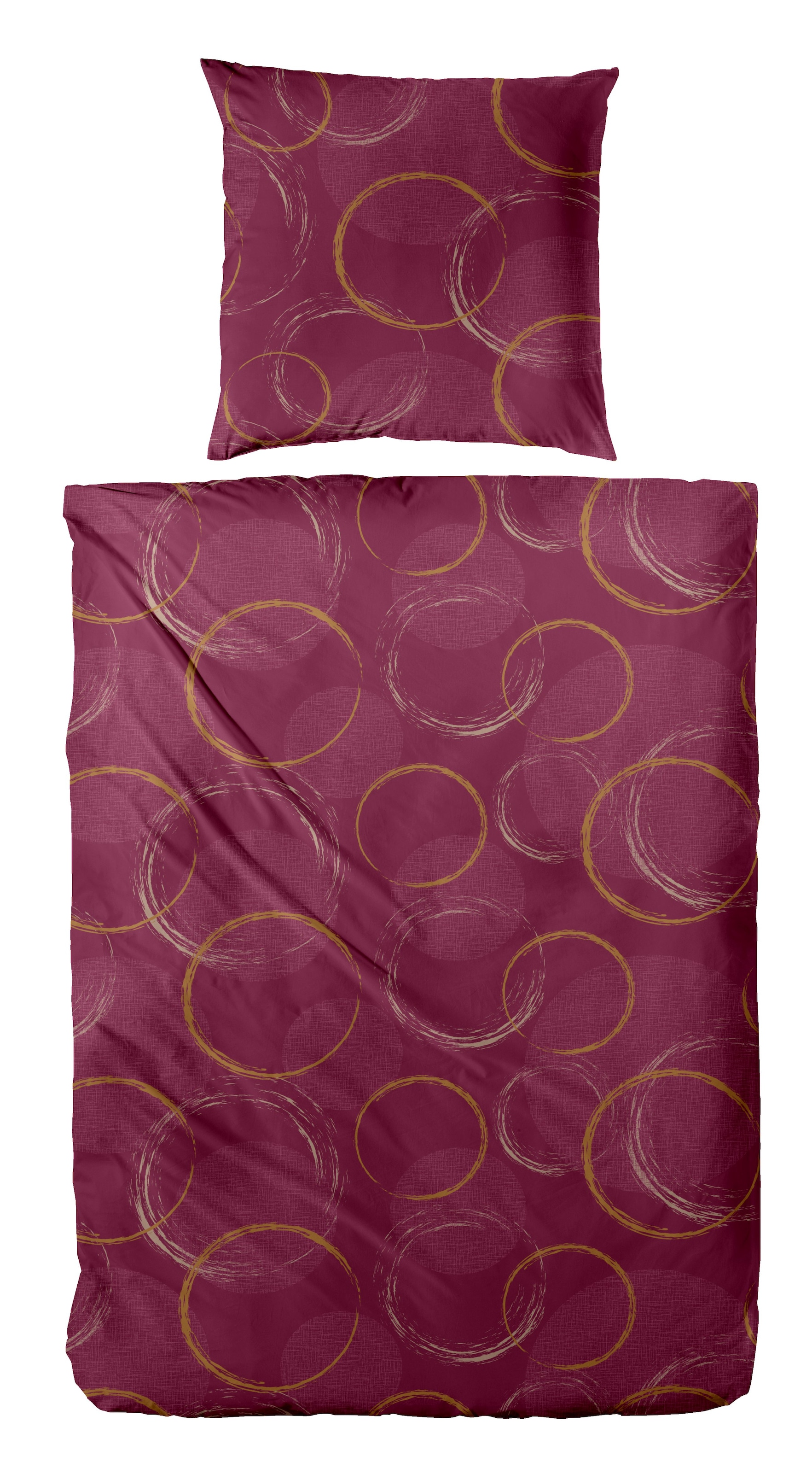 Primera Linge de lit »Mako-Satin -Bettwäsche Trace« 2 cuis avec motif circulaire frais