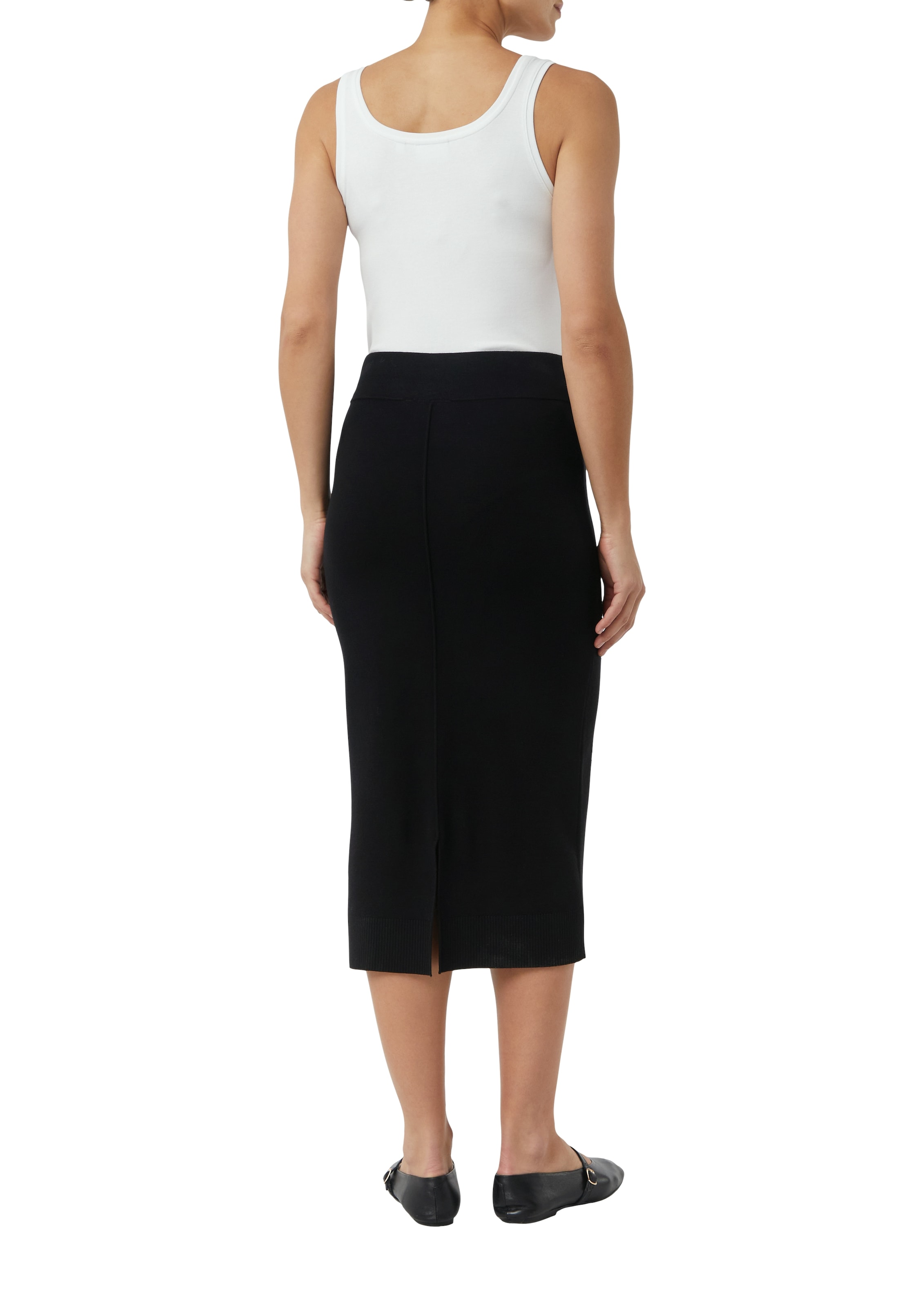 comma casual identity Jupe midi aus Feinstrick, schmale Passform