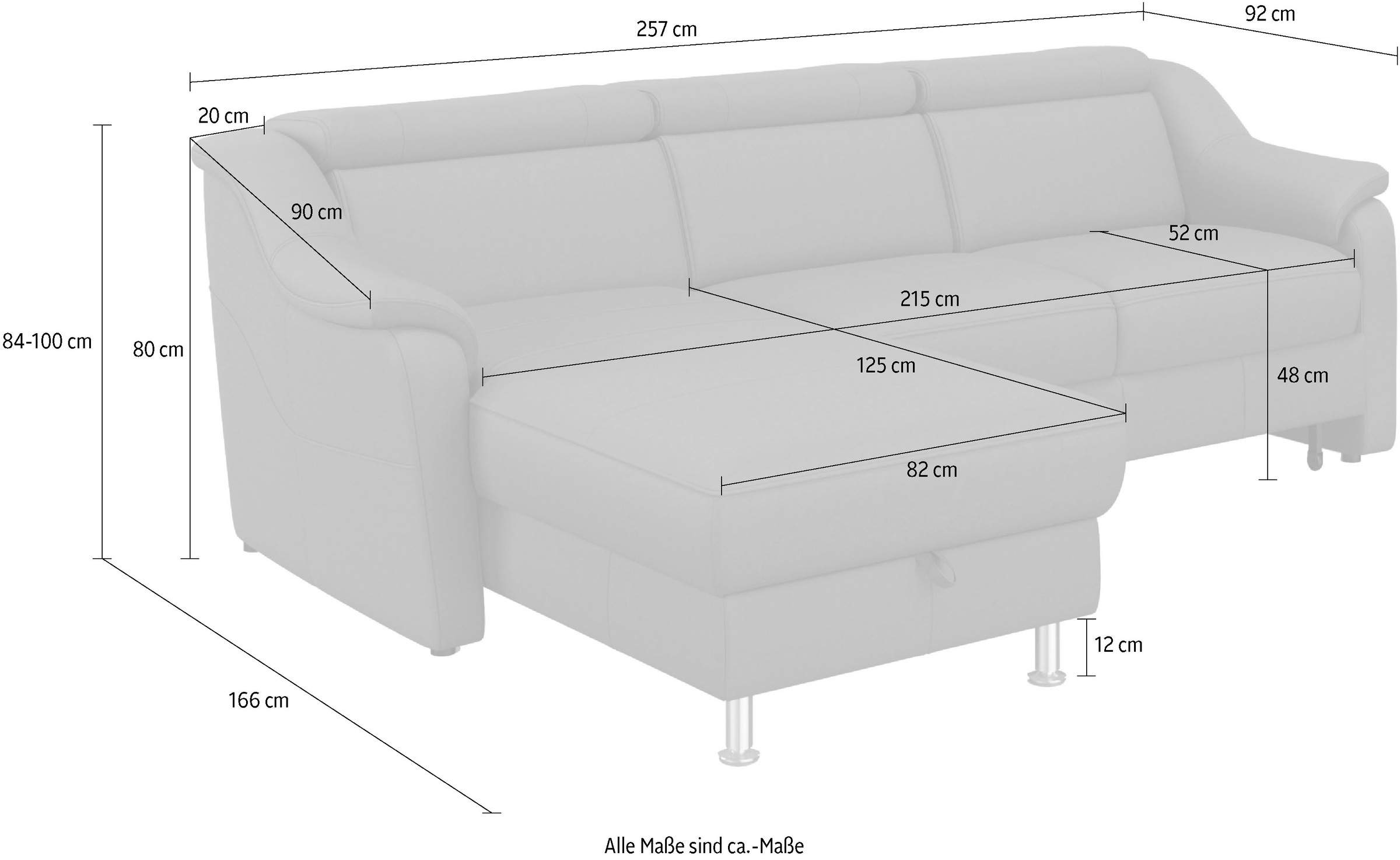 sit&more Canapé d'angle »Freetown L-Form« inklusive Kopfteilverstellung und komfortablem Federkern