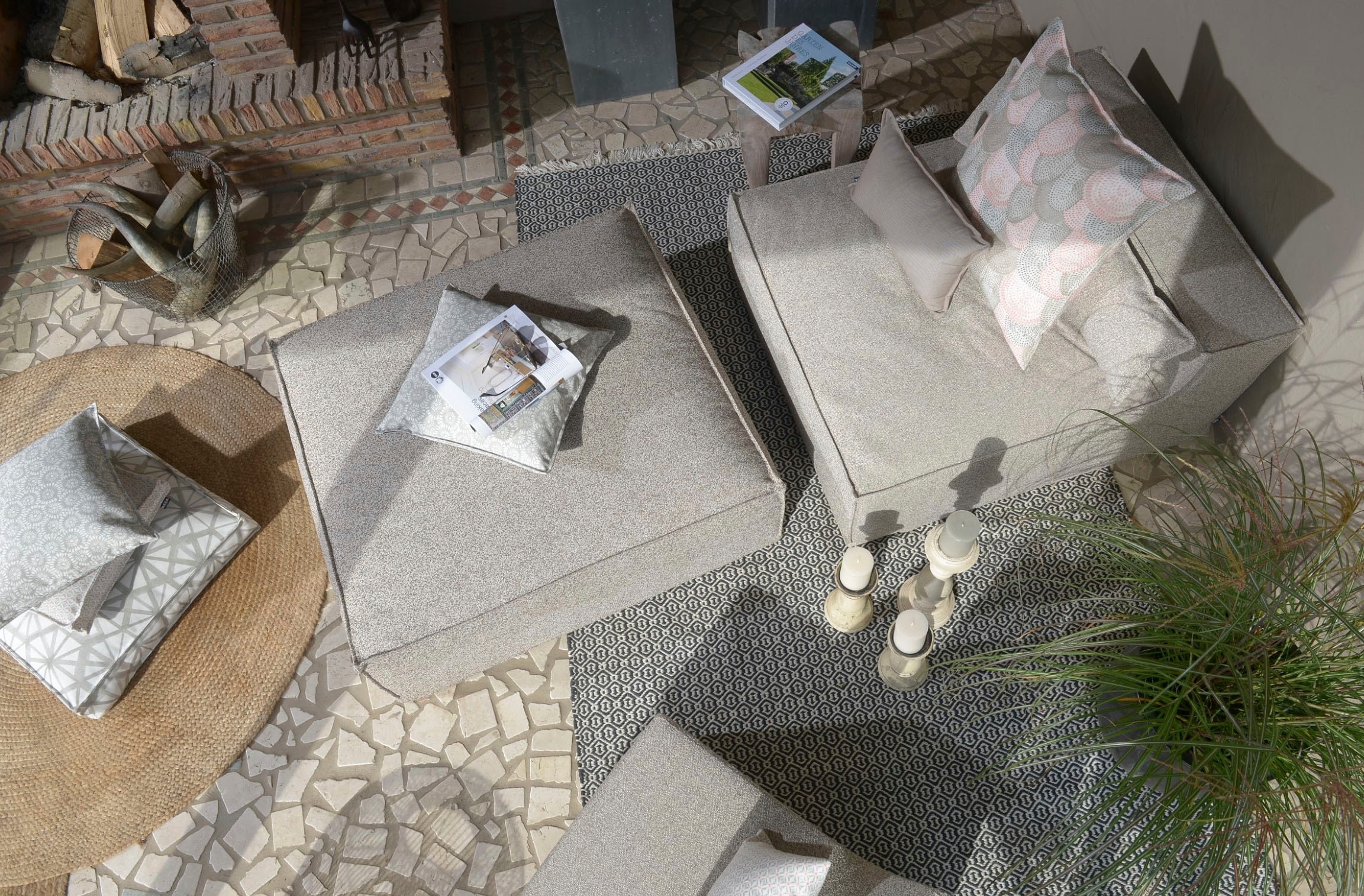 H.O.C.K. Dekokissen »Bilbao« mit zarten Kreisen, Kissenhülle mit Füllung, 1 Stück