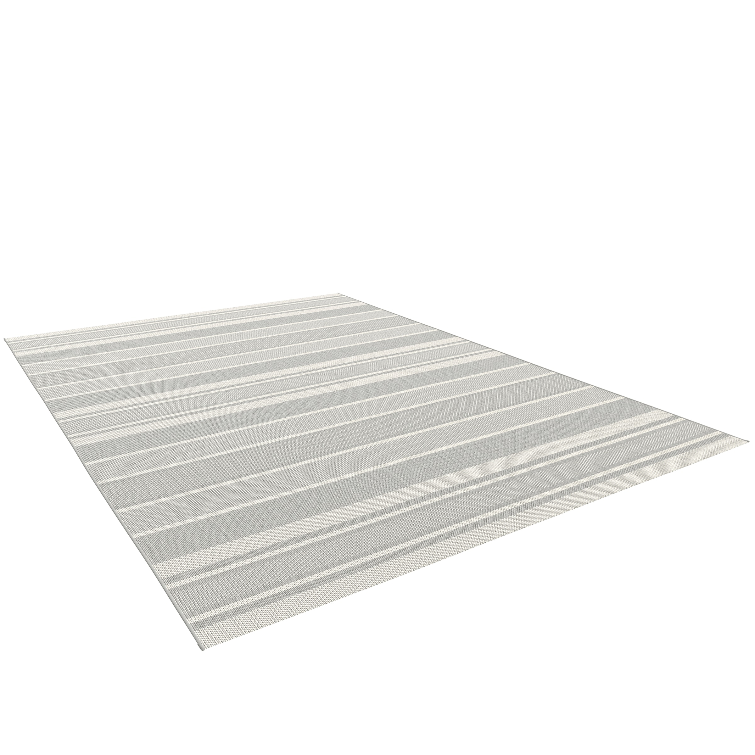 Primaflor-Ideen in Textil Tapis »Outdoorteppich ELDORADO Rigato, Made in Belgium« Rectangulaire 4 mm Höhe tissu plat, rayé, scandinave, adapté intérieur et extérieur, imperméable