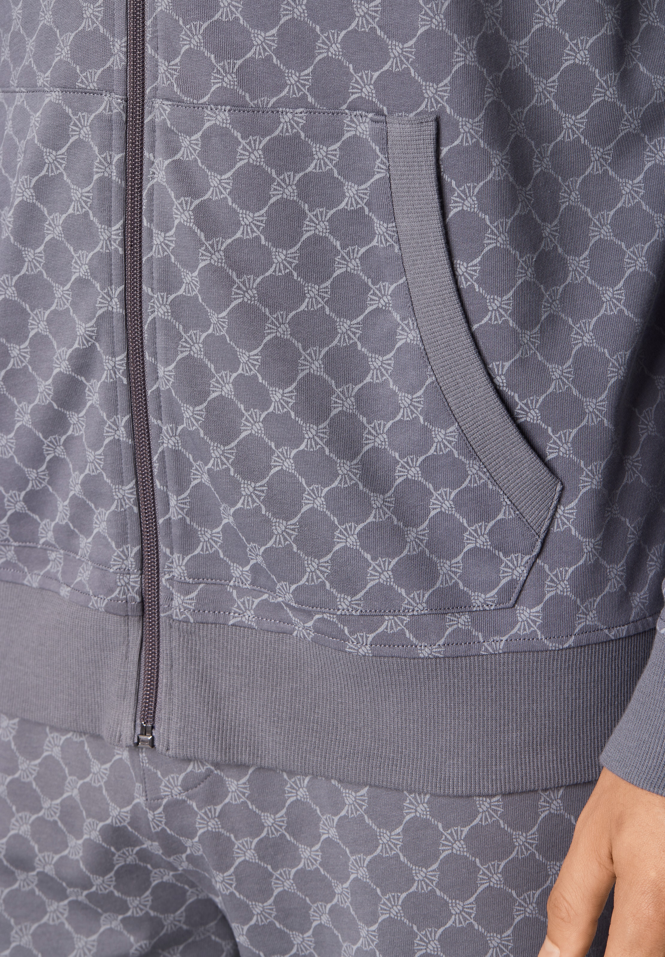 JOOP! Veste sweat mit Cornflower-Print allover und Kapuze