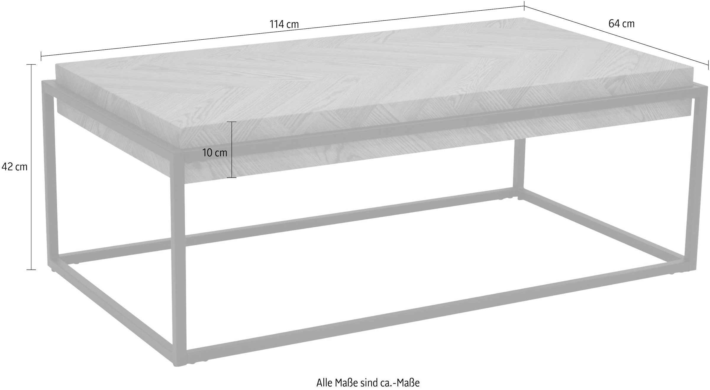HELA Couchtisch »CARLOS« 1 Stk. tlg. Tischplatte 100 mm stark