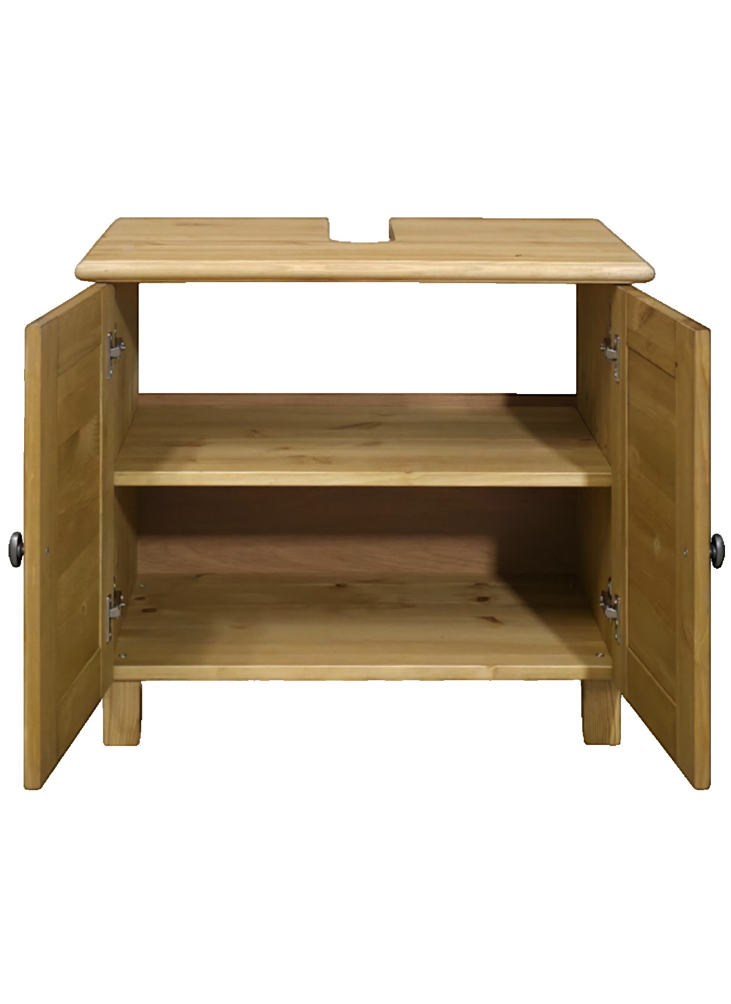 GOODproduct Armoire sous lavabo »Rauna« aus massiver Kiefer, Breite 64 cm, Rillenoptik, made in EU