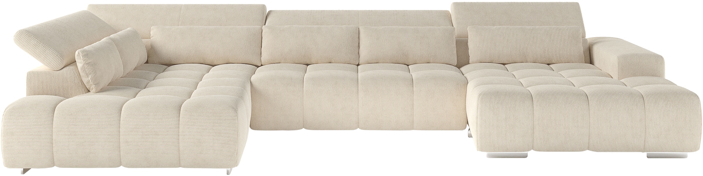 COTTA Paysage de salon »Orion U-Form, B: 409 cm« mit Kopfteilverstellung & 6 Nierenkissen