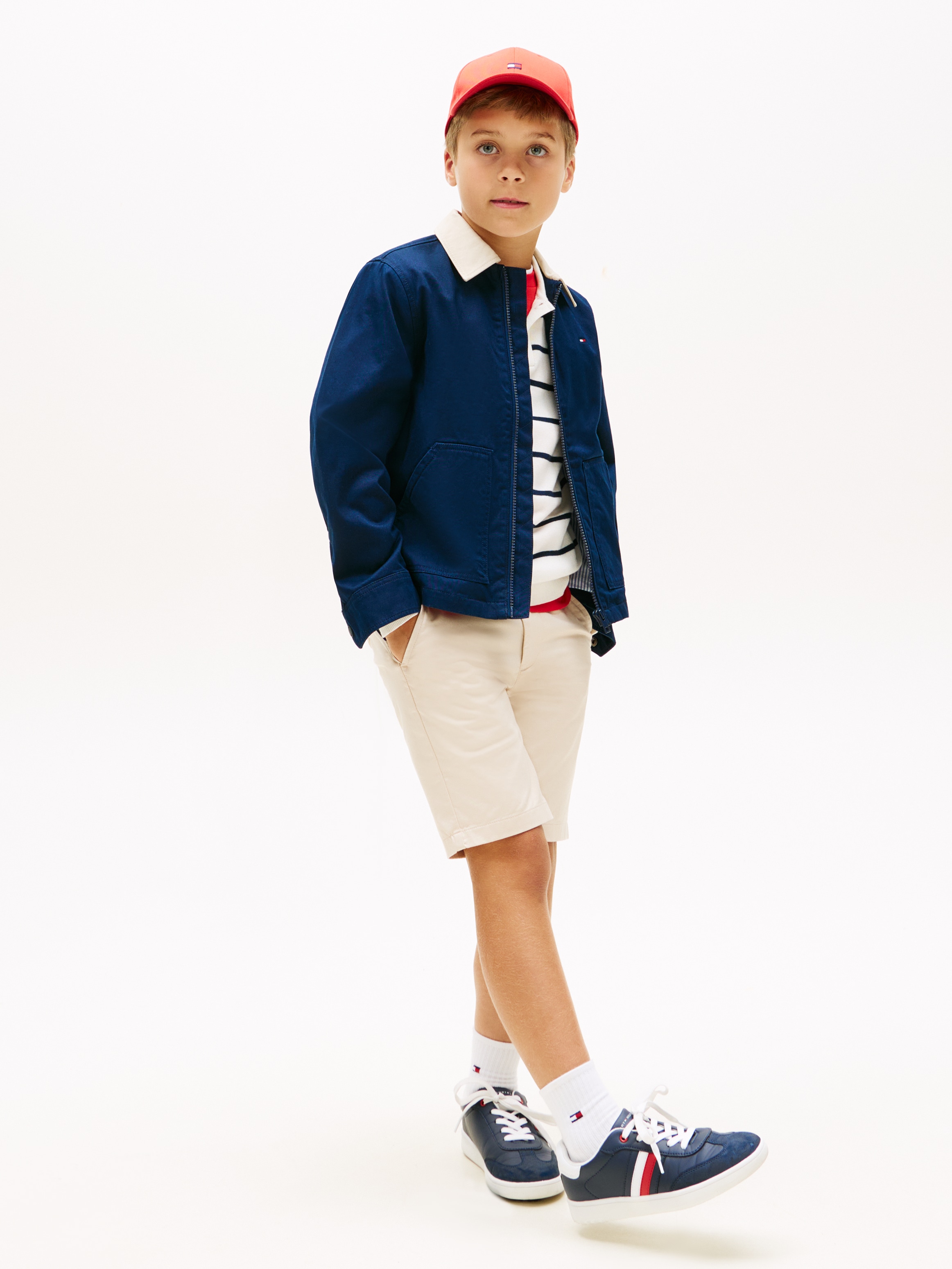 Tommy Hilfiger Blouson »CONTRAST COLLAR COTTON JACKET« ohne Kapuze Kinder bis 16 Jahre, regular fit