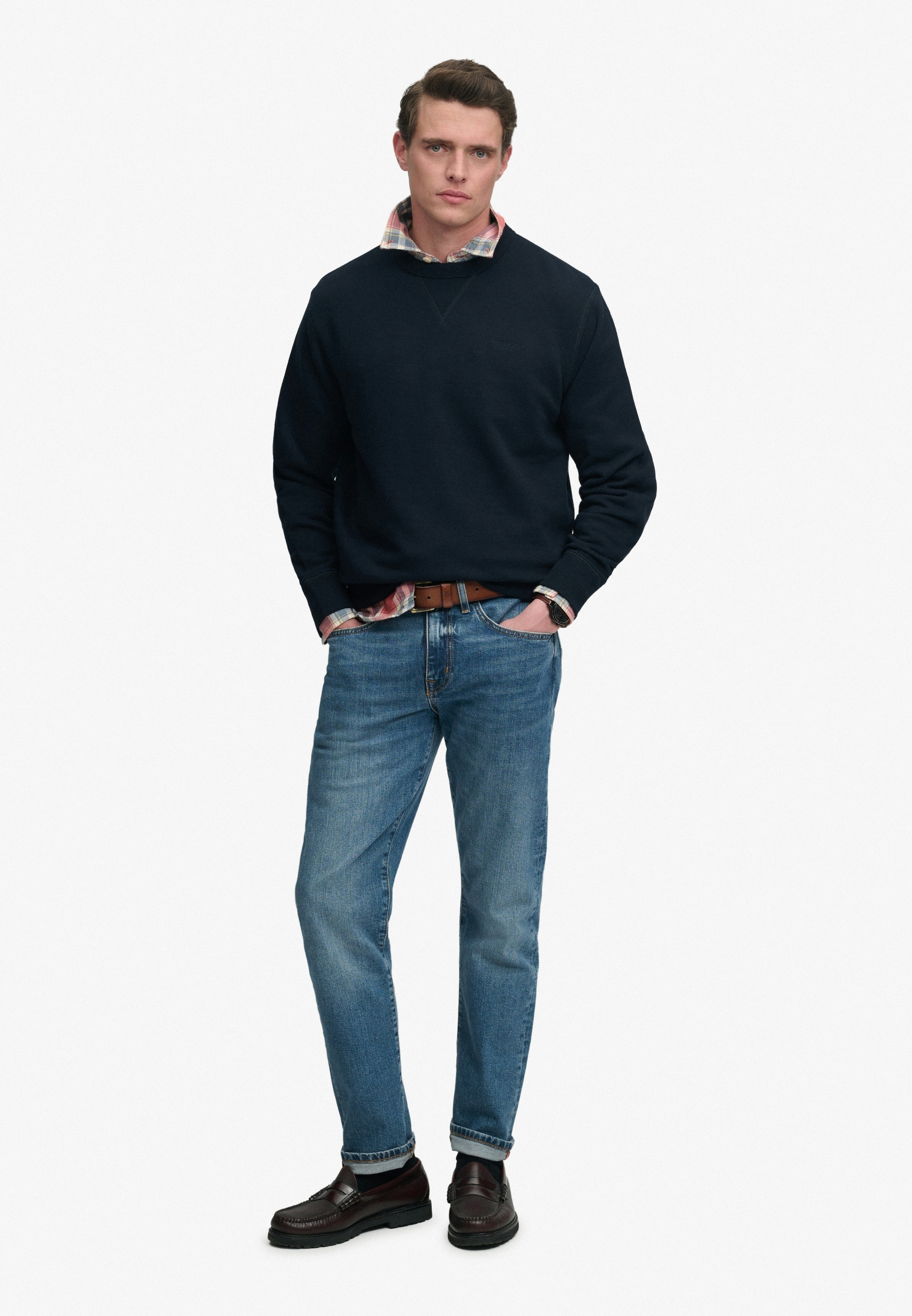 Superdry Sweat-shirt »ESSENTIAL STACKED LOGO CREW«, mélange de coton
