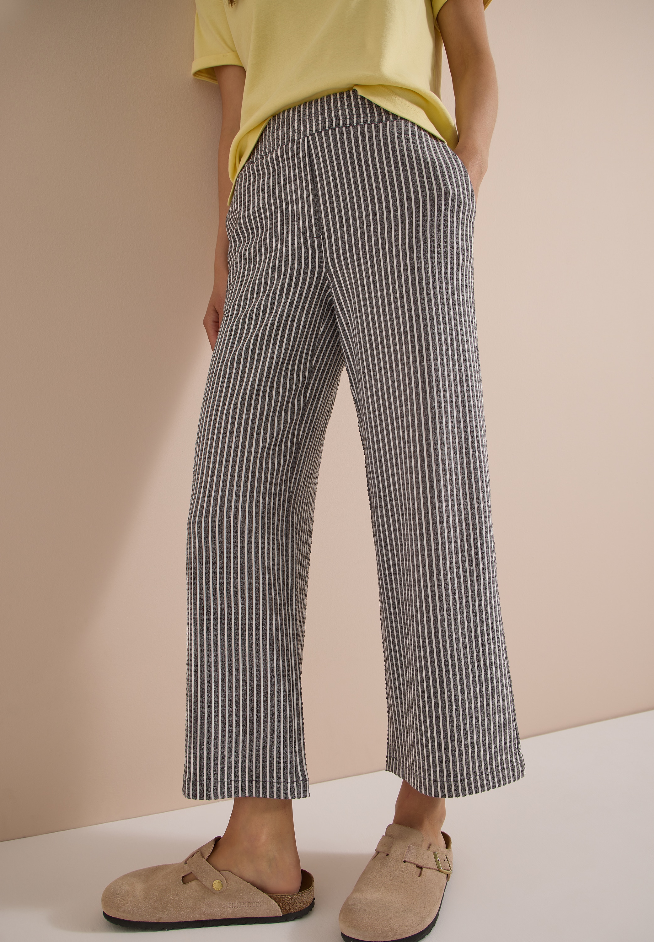 Cecil Pantalon 7/8 »Style Neele«  qualité seersucker, motif rayé, coupe ample
