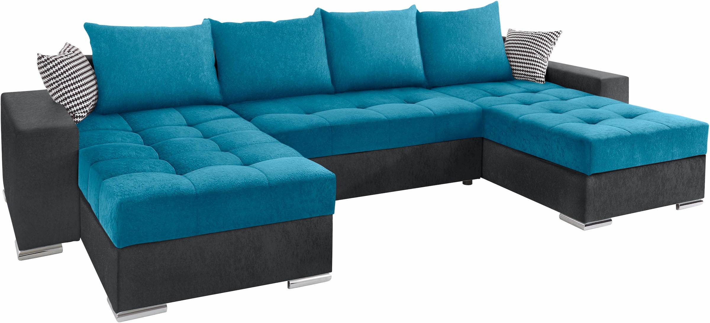 COLLECTION AB Wohnlandschaft »Josy XL U-Form, Breite: 313 cm« Bettfunktion, Bettkasten & 2 Zierkissen, Federkern
