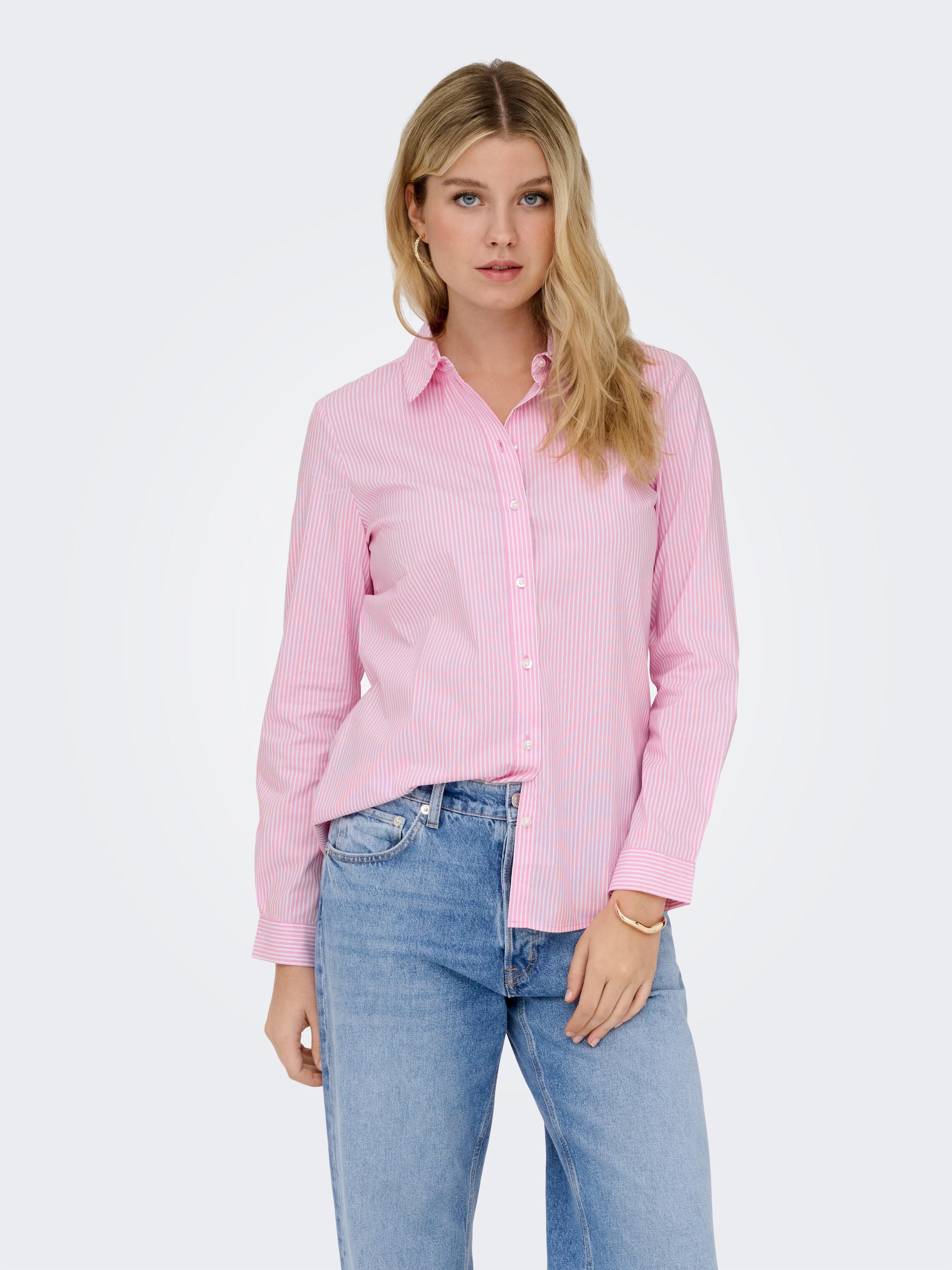 JDY Hemdbluse »JDYMIO L/S SHIRT WVN NOOS« unifarben oder gestreift