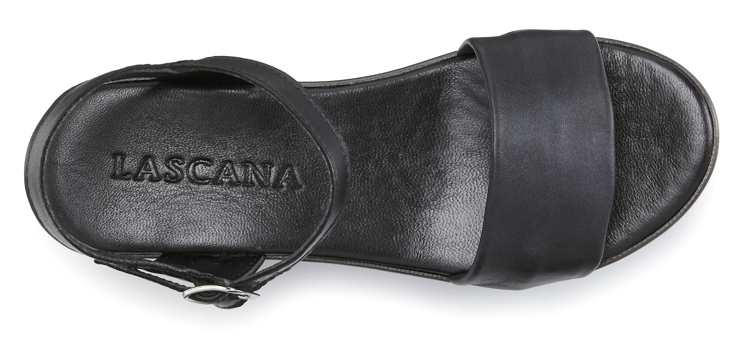 LASCANA Sandales »Riemchensandalette, Sandale, Sommerschuh, offener Schuh,«  NOUVEAU en cuir avec talon compensé