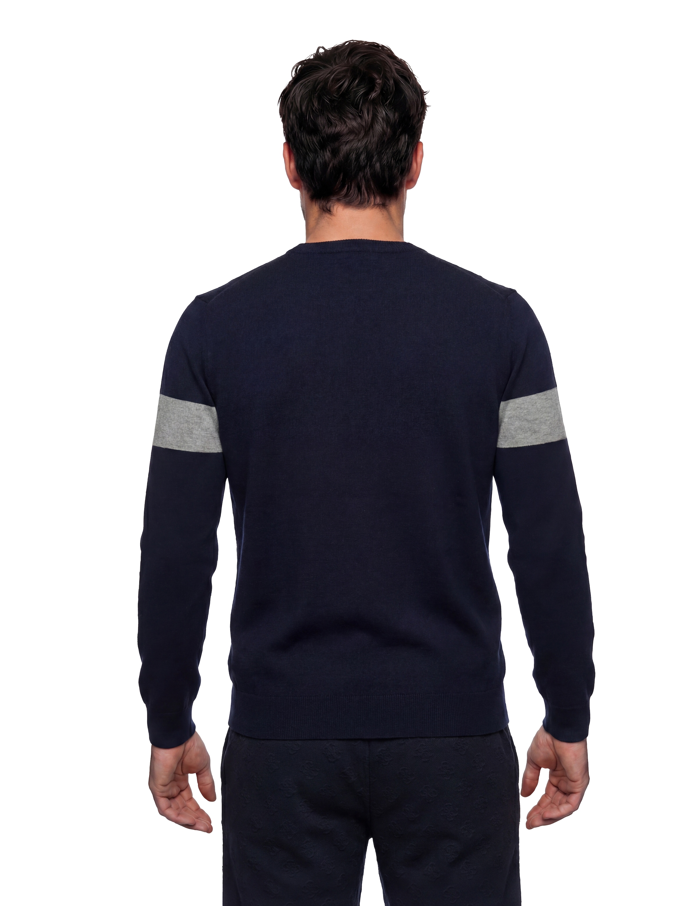 Guess Pull en tricot mit Seide und Wolle, Regular Fit, Jacquard-Logo