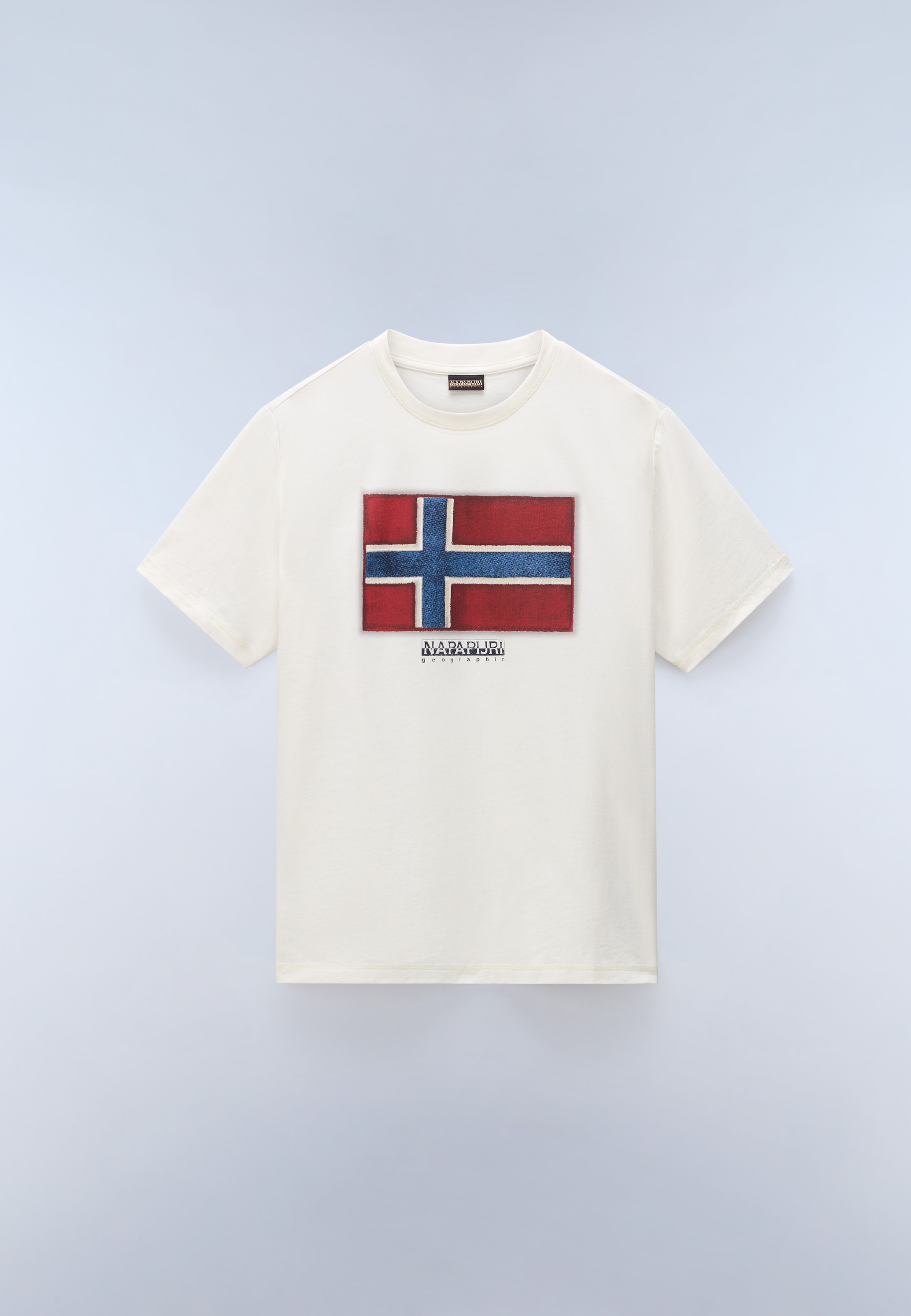 Napapijri T-shirt »S-FLAG TIKI SS BLACK BEAUTY« avec encolure ronde, en coton, coupe T-shirt, longueur normale