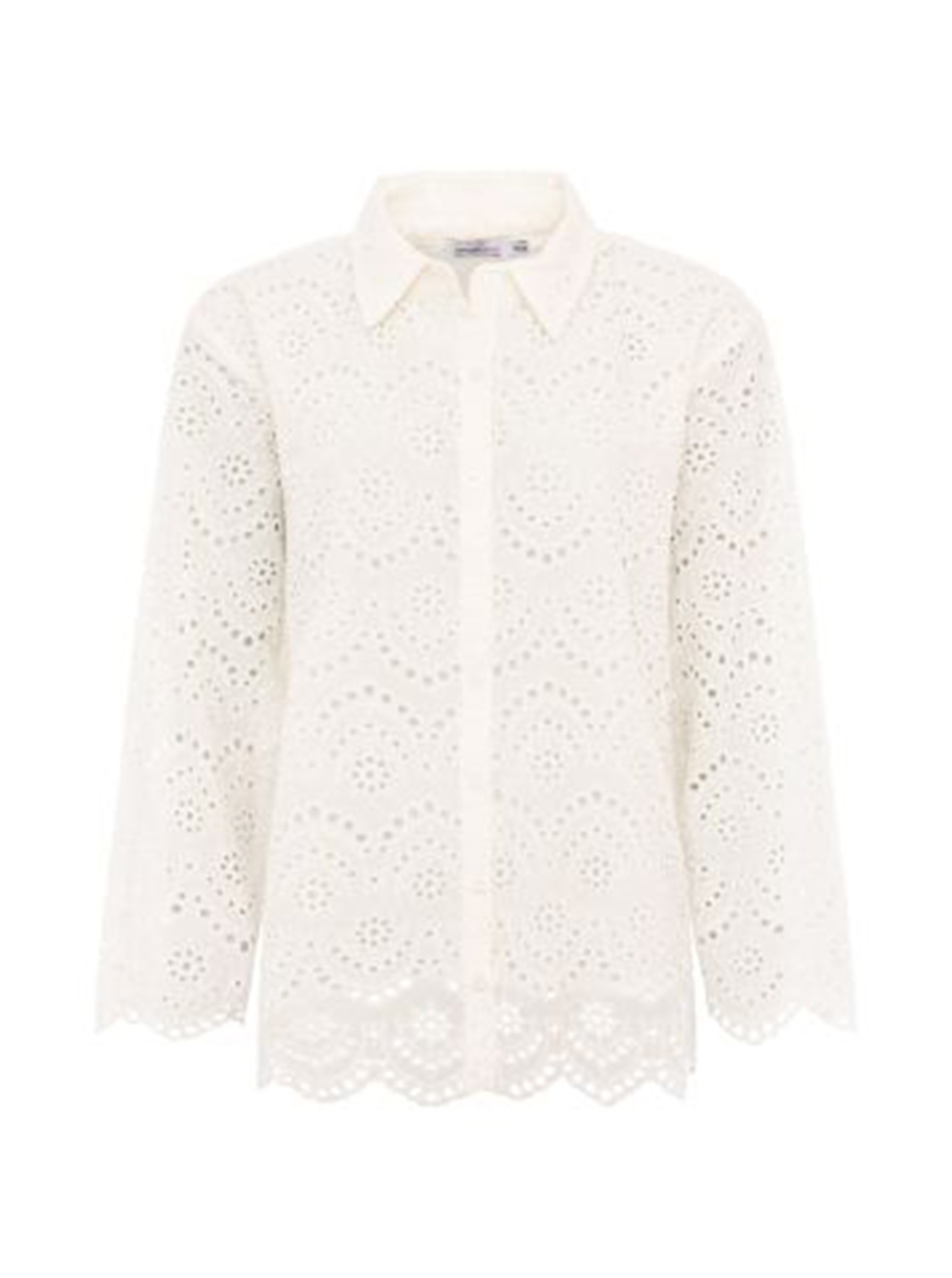 Zwillingsherz Kurzarmbluse »"Lochstickerei"« langarm, mit Kragen, Lochspitze, Knopfleiste