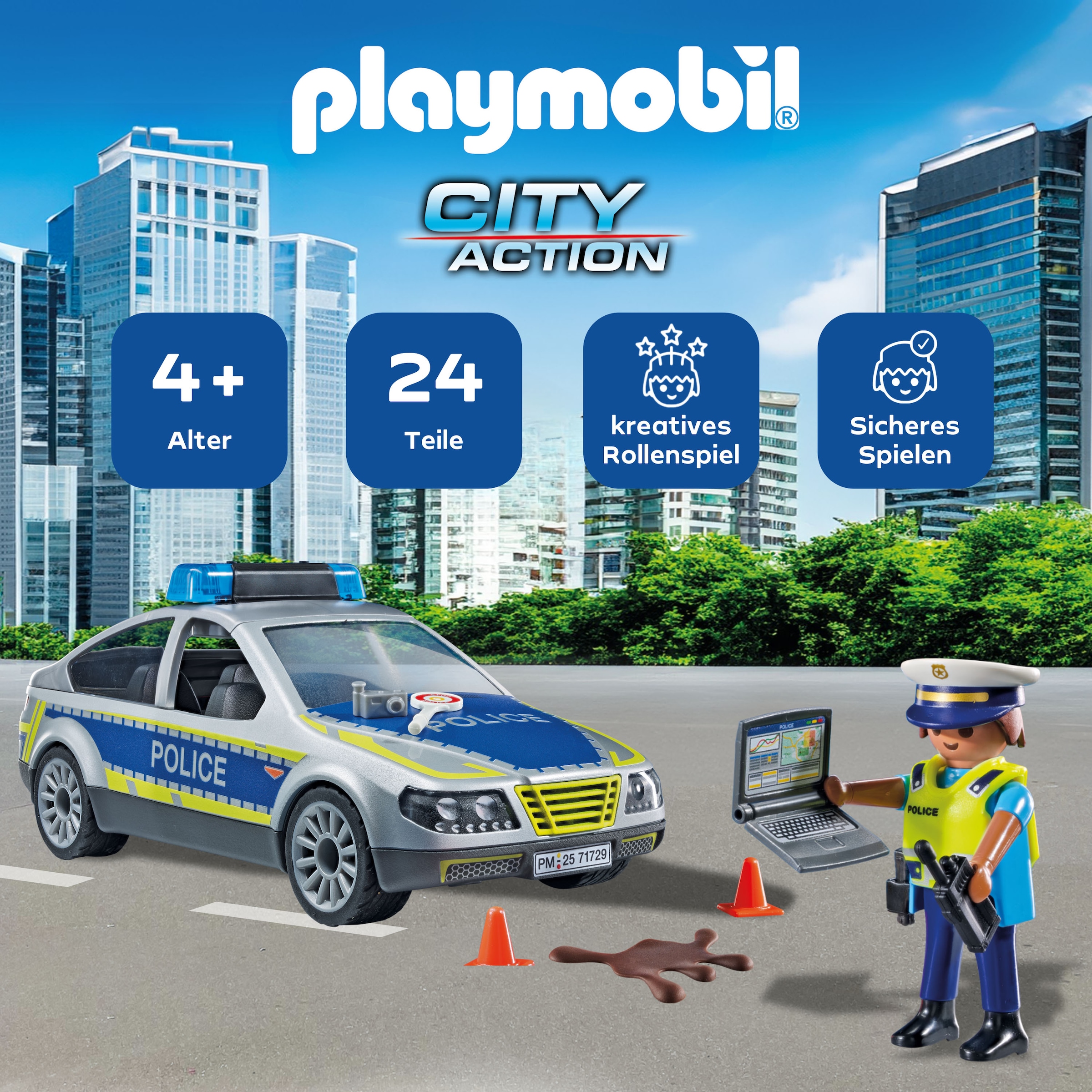 Playmobil® Jeu de construction »Polizei Streifenwagen (71729), Playmobil Action Heroes«