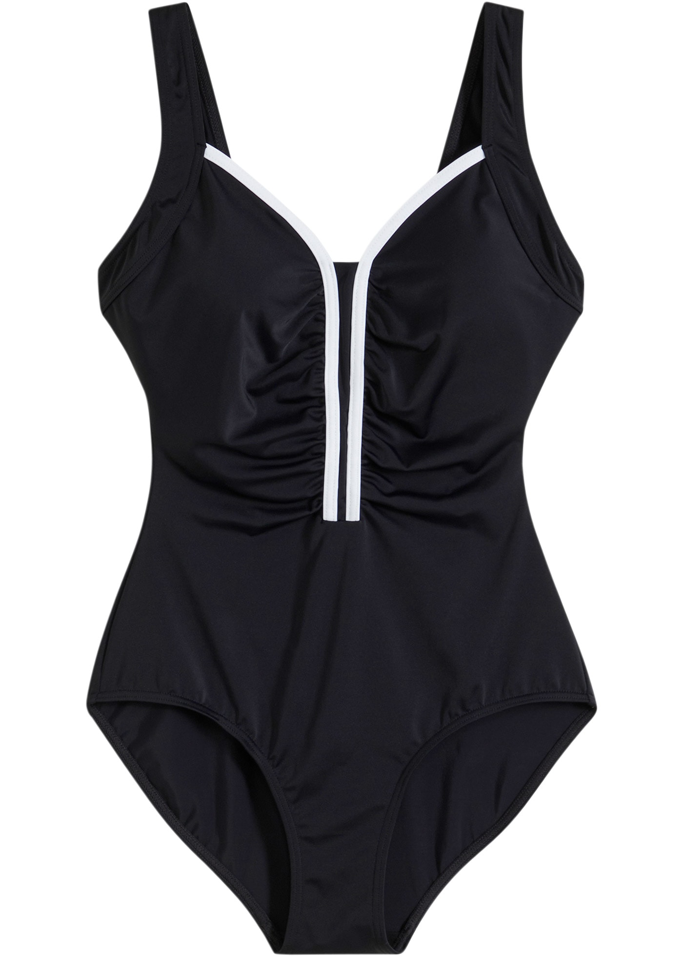 bonprix Maillot de bain 1 cuis sportlicher Stil, mit kontrastfarbener Paspel, mit Elasthan-Anteil