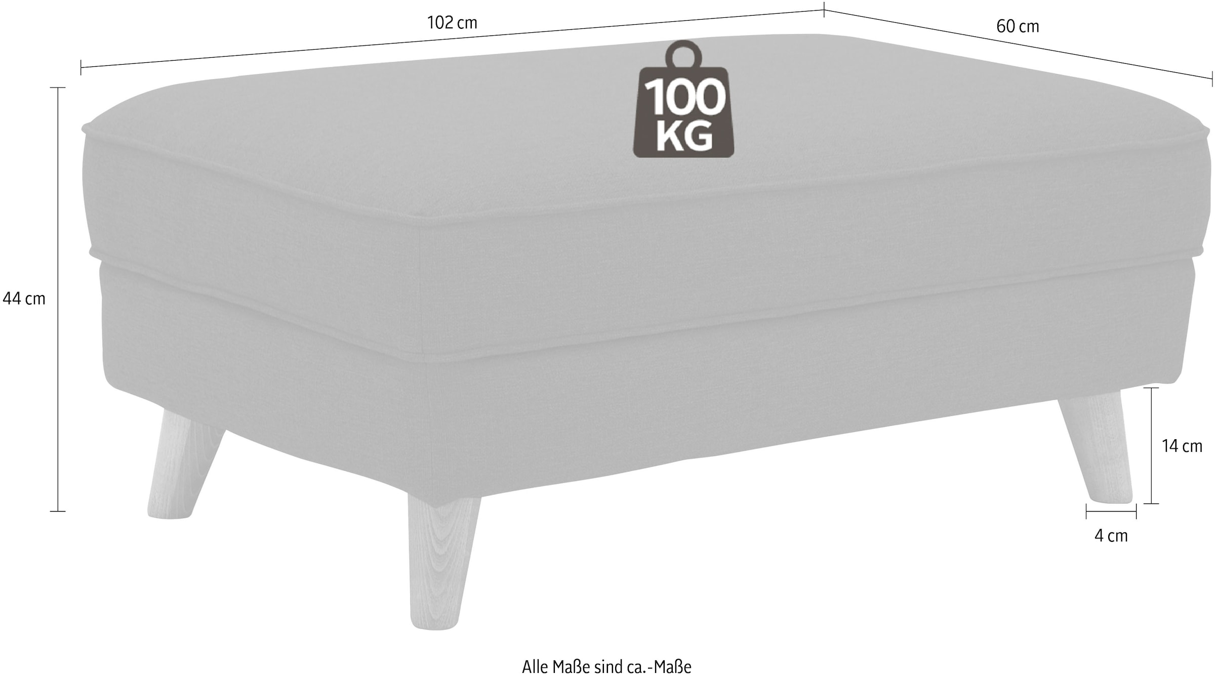 Home affaire Hocker »Copenhagen« passend zur "Copenhagen"-Serie, B/T/H: 102/60/44cm