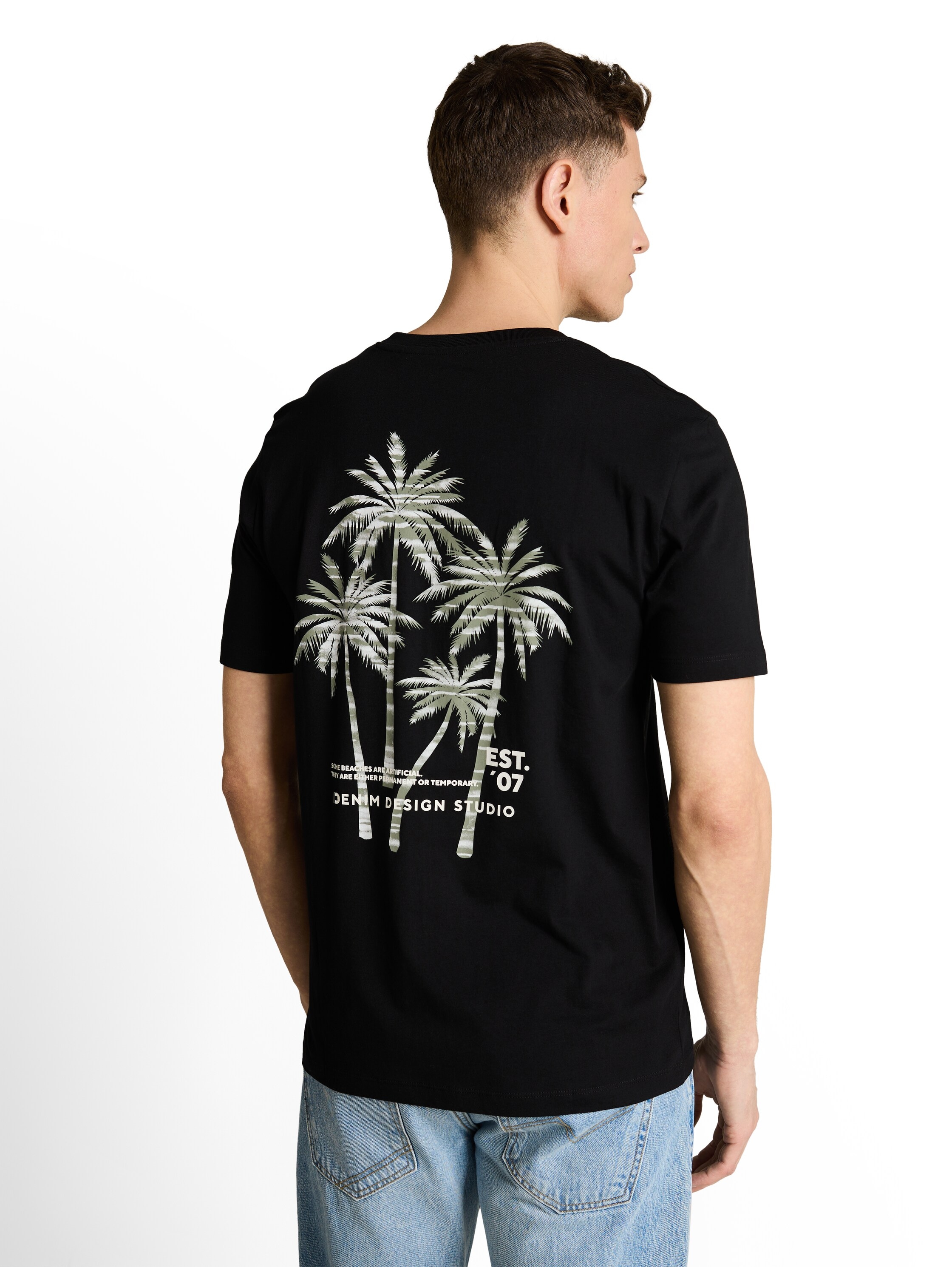 TOM TAILOR Denim Kurzarmshirt mit grossem Rückenprint