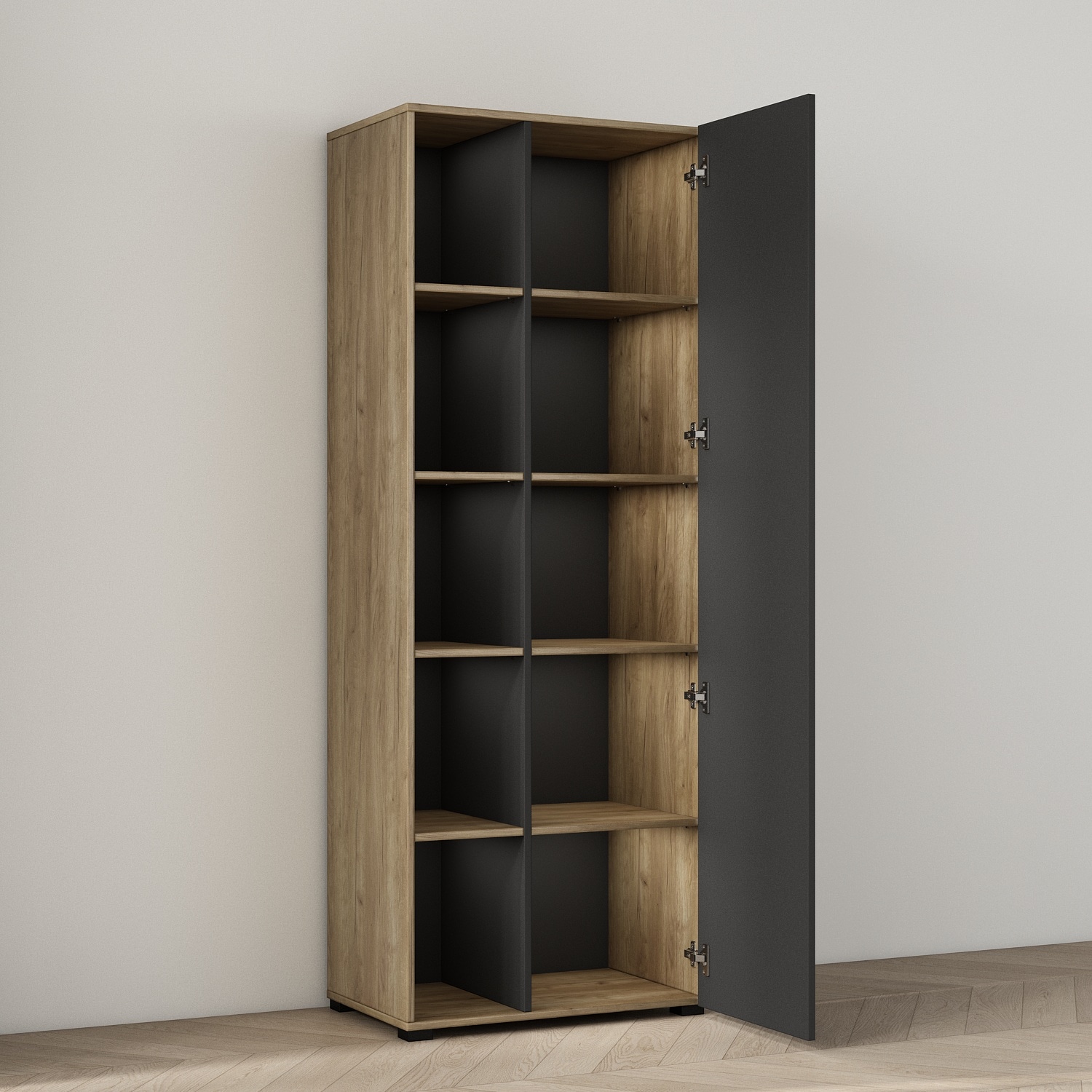 GOODproduct Aktenschrank »Moid, moderner Mehrzweckschrank,« Masse: 64,5x41,5x175 cm, 5 Fächer mit viel Stauraum