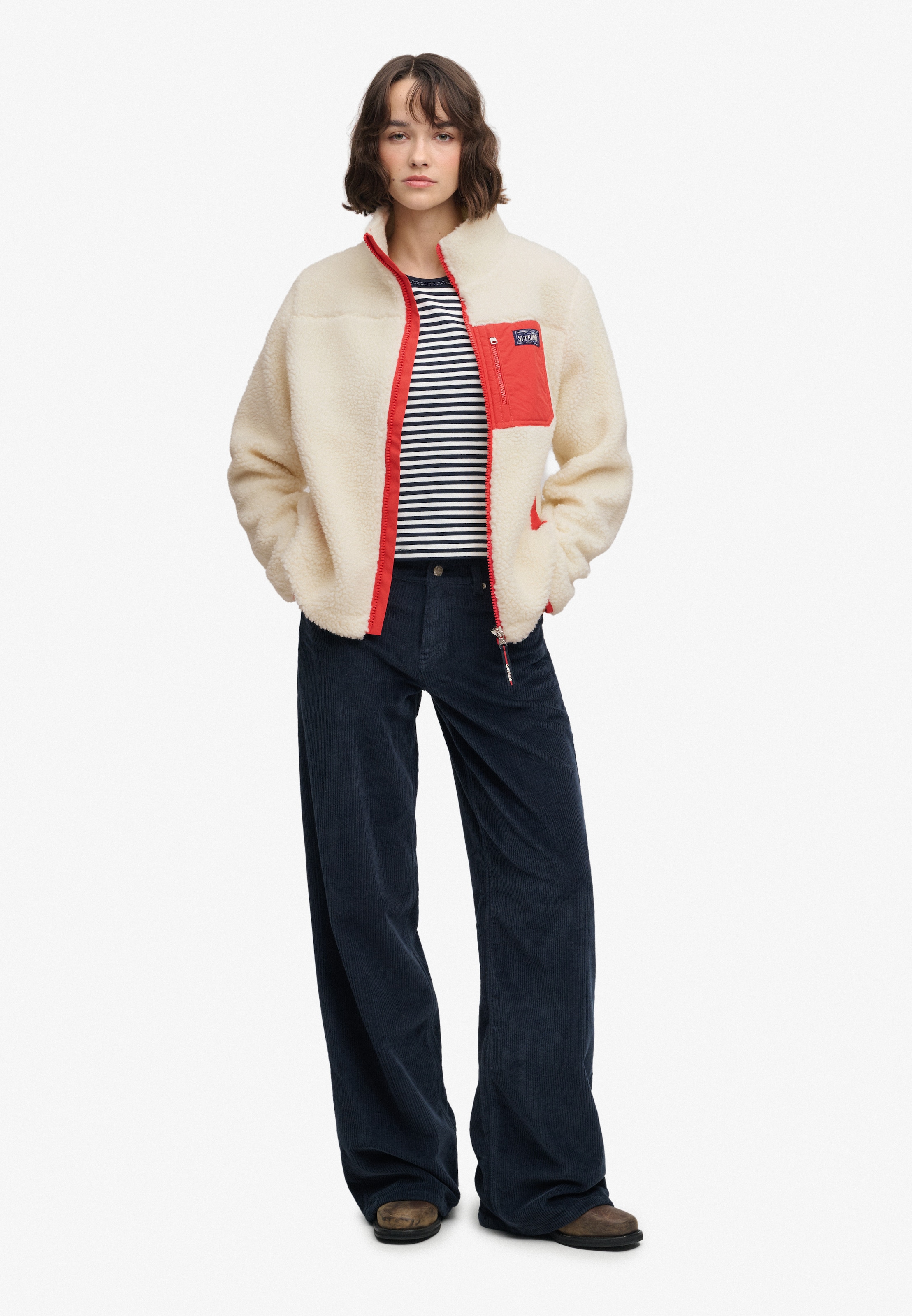 Superdry Sweat à capuche »HERITAGE ZIP THROUGH FLEECE« fibre synthétique, coupe décontractée