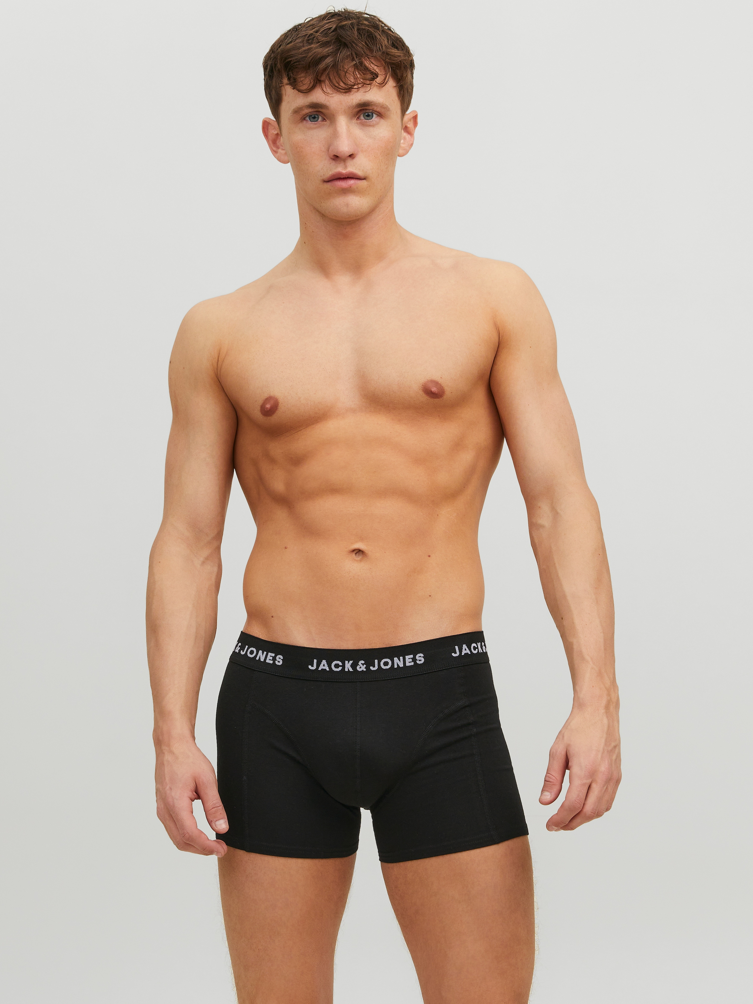 Jack & Jones Boxer »JACHUEY im Fünferpack mit toniger Naht und elastischem Bund« Packung, 5 Stk. unifarben, modisch, eng anliegend, Baumwollmischung