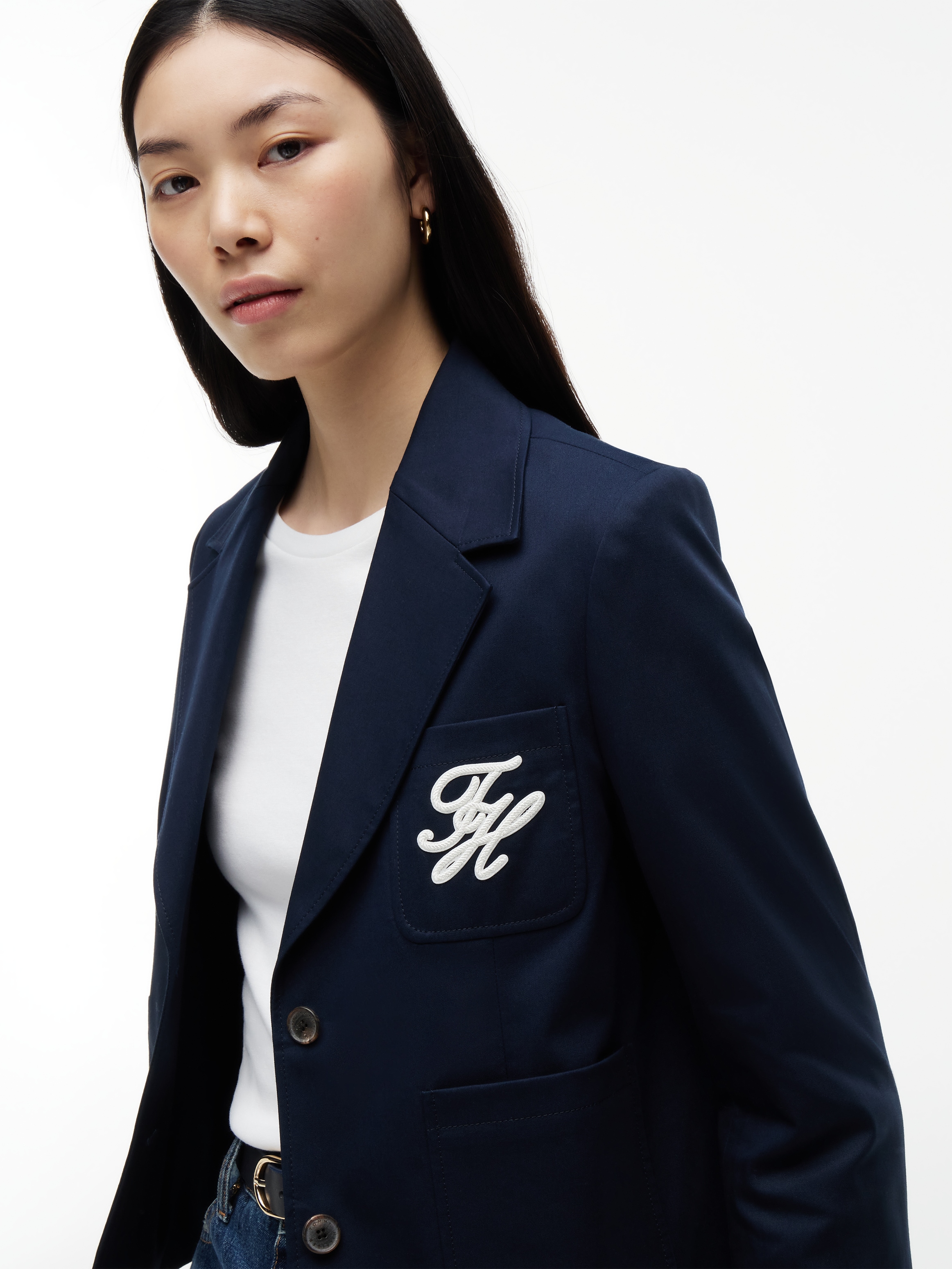 Tommy Hilfiger Kurzblazer »CHINO DRESSING COTTON BLAZER« aus reiner Baumwolle, mit Reverskragen