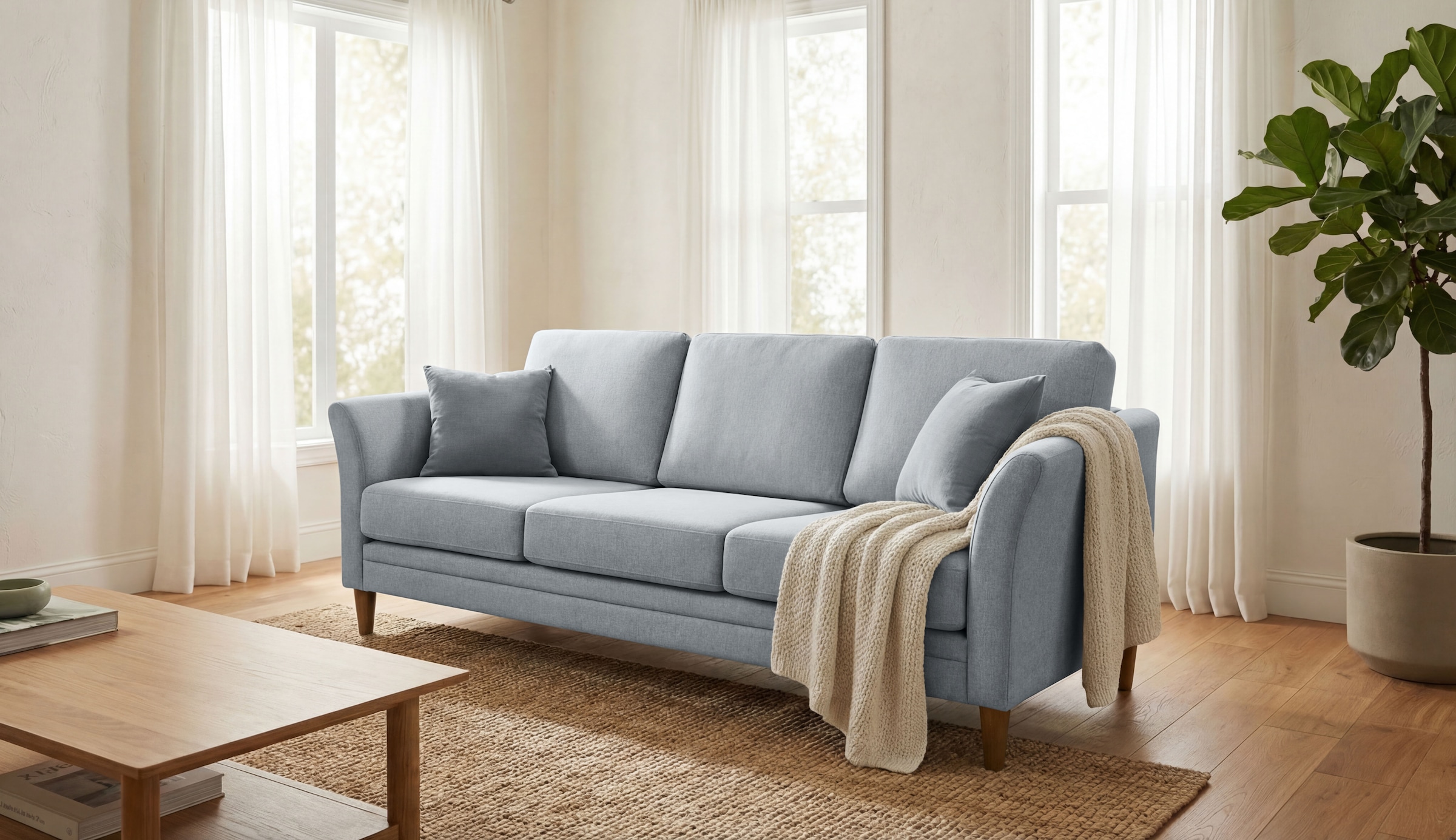 Home affaire 3-Sitzer »Arellano, Breite 217 cm« klassisches Design, 2 Zierkissen inklusive, Webstoff fein