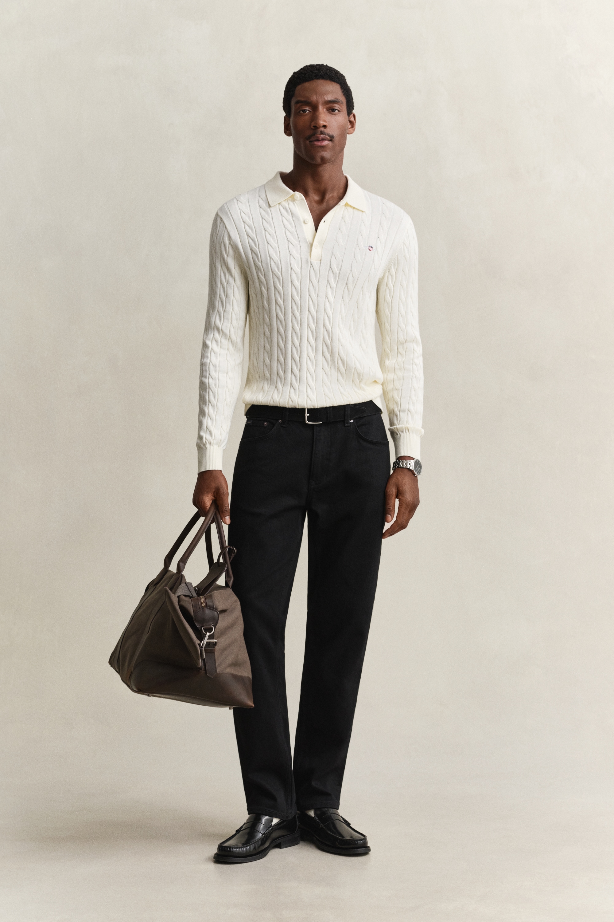 Gant Pull à col polo »COTTON CABLE POLO« regular fit avec col polo