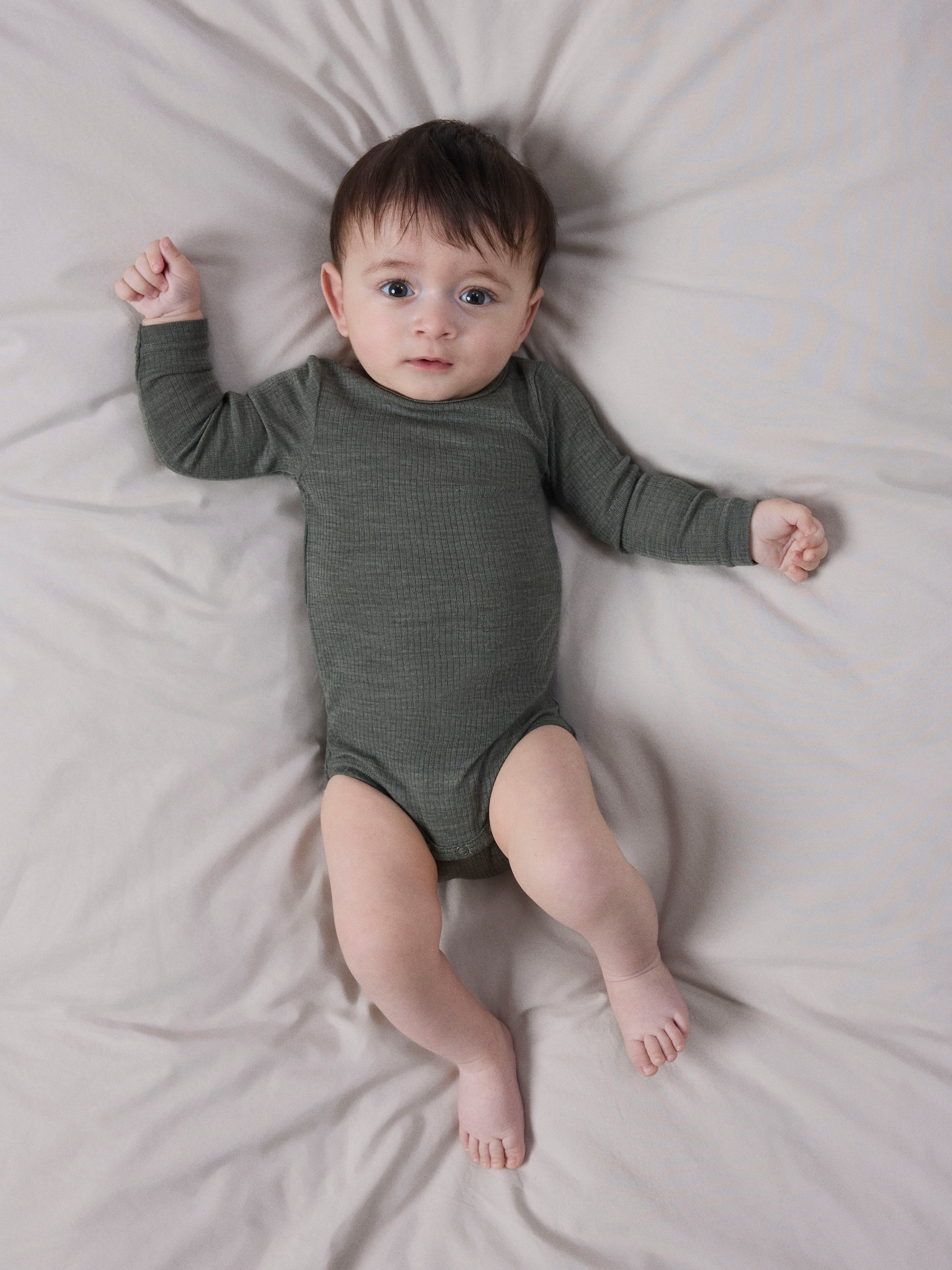 Name It Body à manches longues »NBNWAX WOOL RIB LS BODY NOOS« en pure laine mérinos