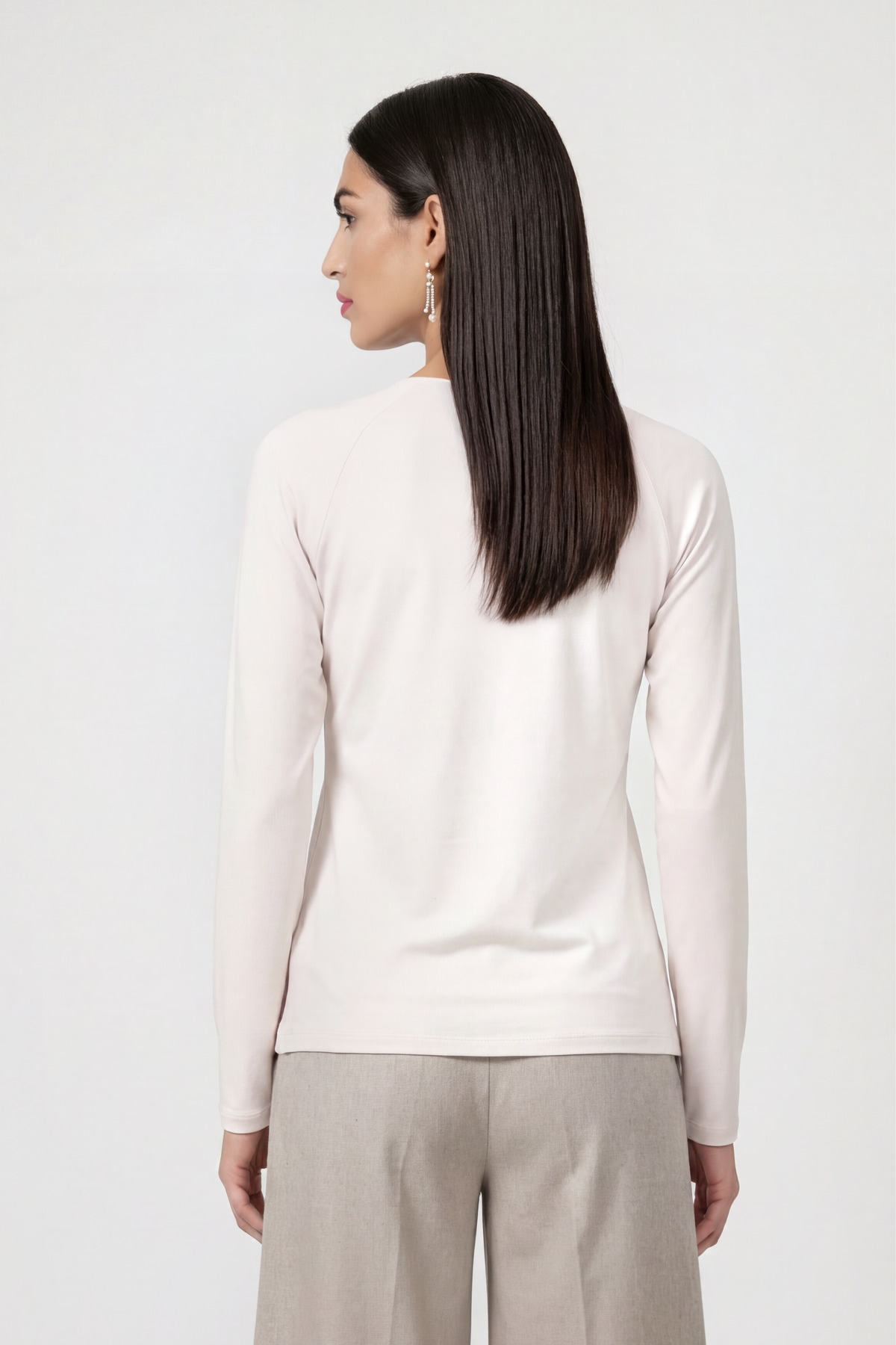 Monari T-shirt à manches longues »Basic« en mélange doux de viscose-modal, col rond