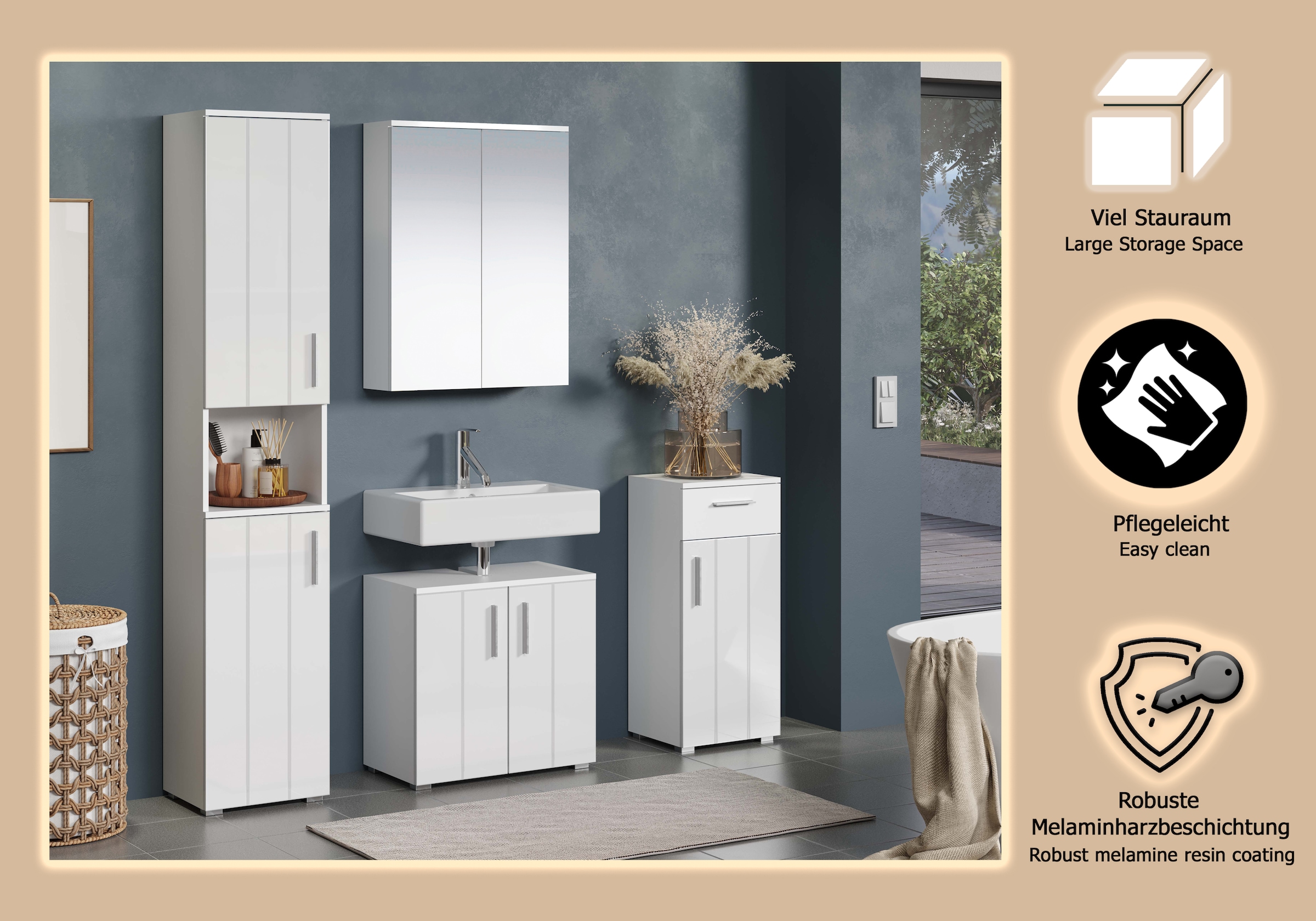 welltime Badezimmer-Set »Prag« Set, 4 Stk. tlg.