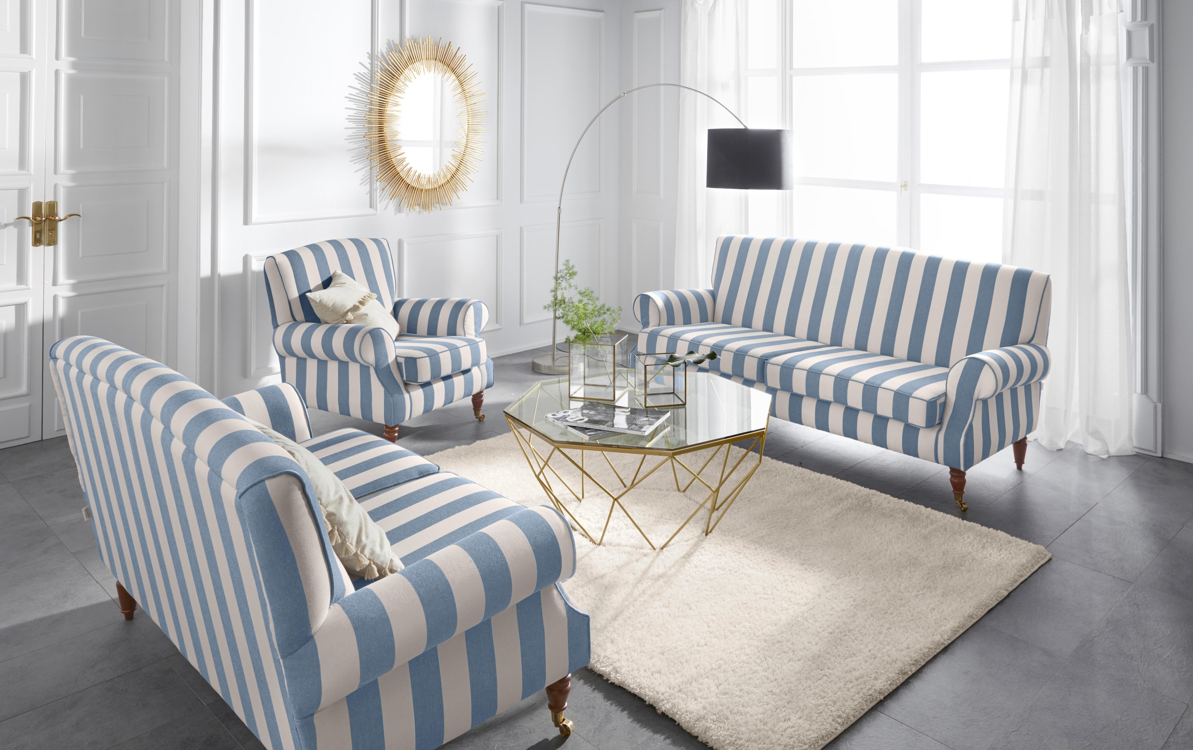 Home affaire Fauteuil »Rennes« in Samtoptik oder Baumwoll-Mix