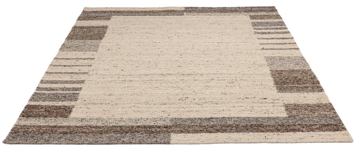 THEKO Wollteppich »Ehrwald TK-157« rechteckig 12 mm Höhe Wendeteppich, besonders flach, handgewebt, reine Wolle, mit Bordüre