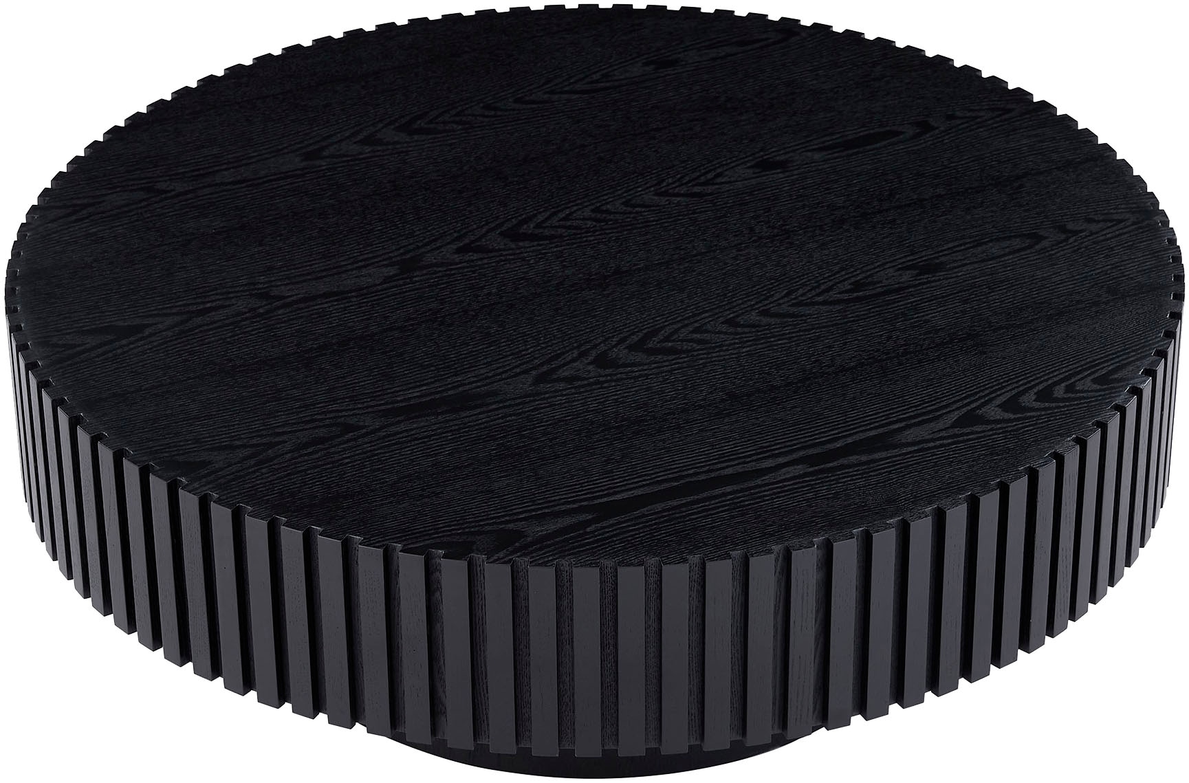 SalesFever Table basse »rund mit Massivholz-Lamellen Ø 80 cm« 1 cuis tlg. Moderner Holztisch fürs Wohnzimmer mit Echtholzfurnier