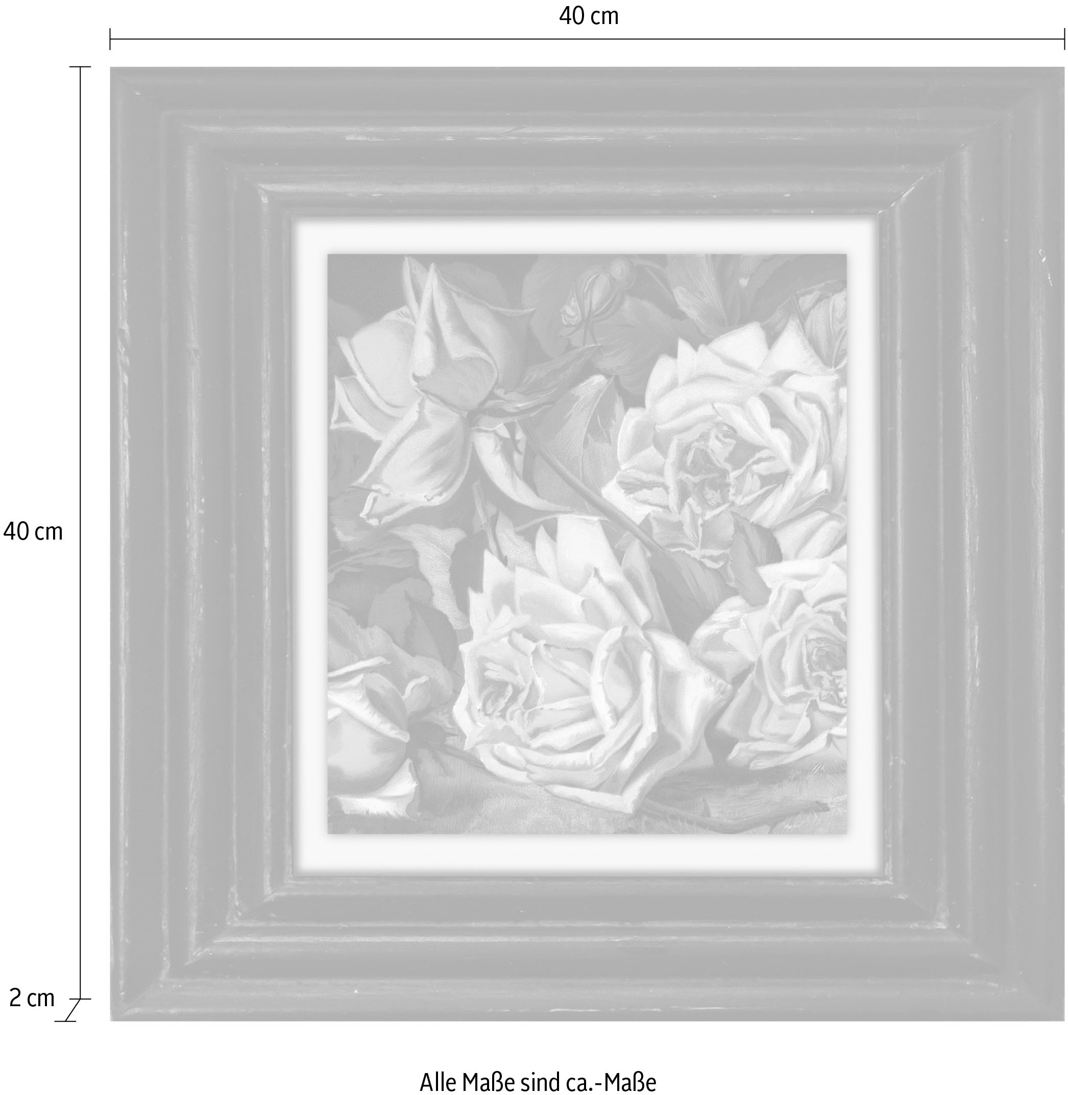 queence Leinwandbild »Blumen« Blumen | Blumenbilder | Garten | Gartenbilder | Kunst | Stillleben Premium-Leinwandstoff, Handarbeit aus Deutschland, 40x40cm