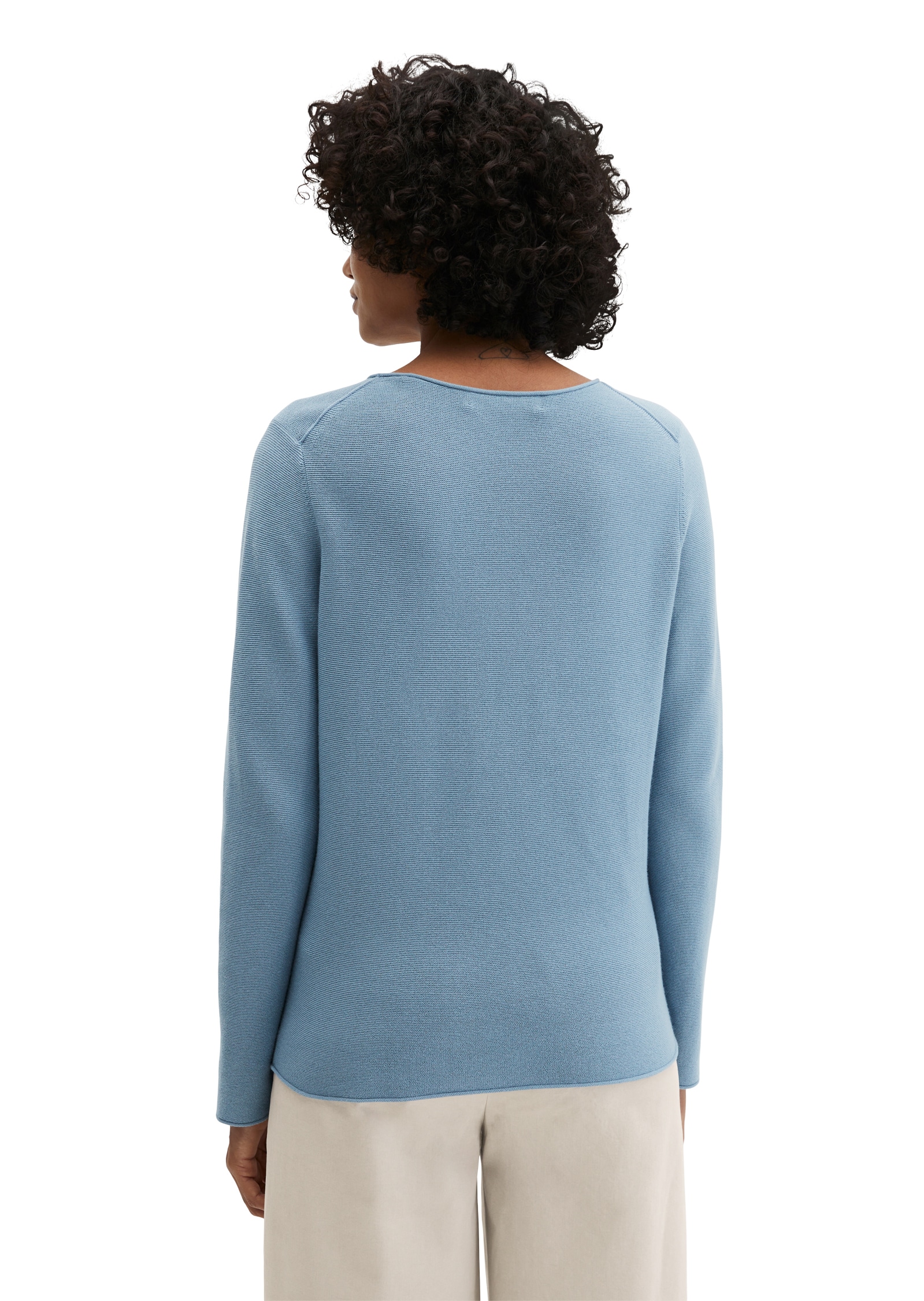 Marc O'Polo Strickpullover slim fit aus softem Organic Cotton, mit Rollkanten