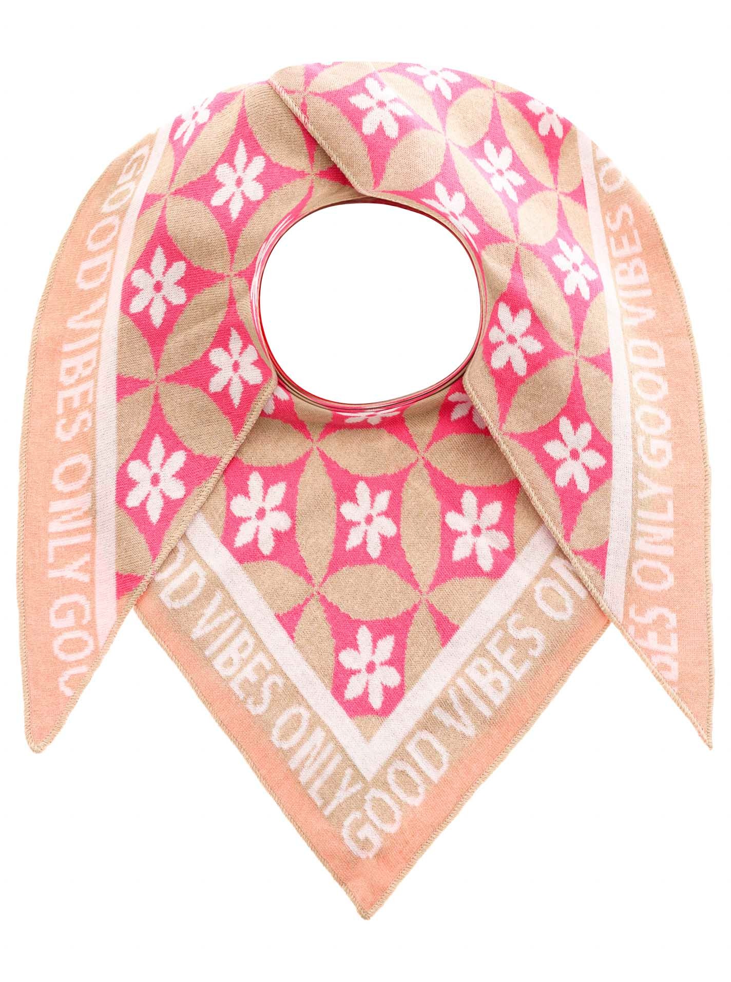 Zwillingsherz Dreieckstuch »"Luxury Vibes"« Feinstrick, Blumenmotiv, Statement, wärmend